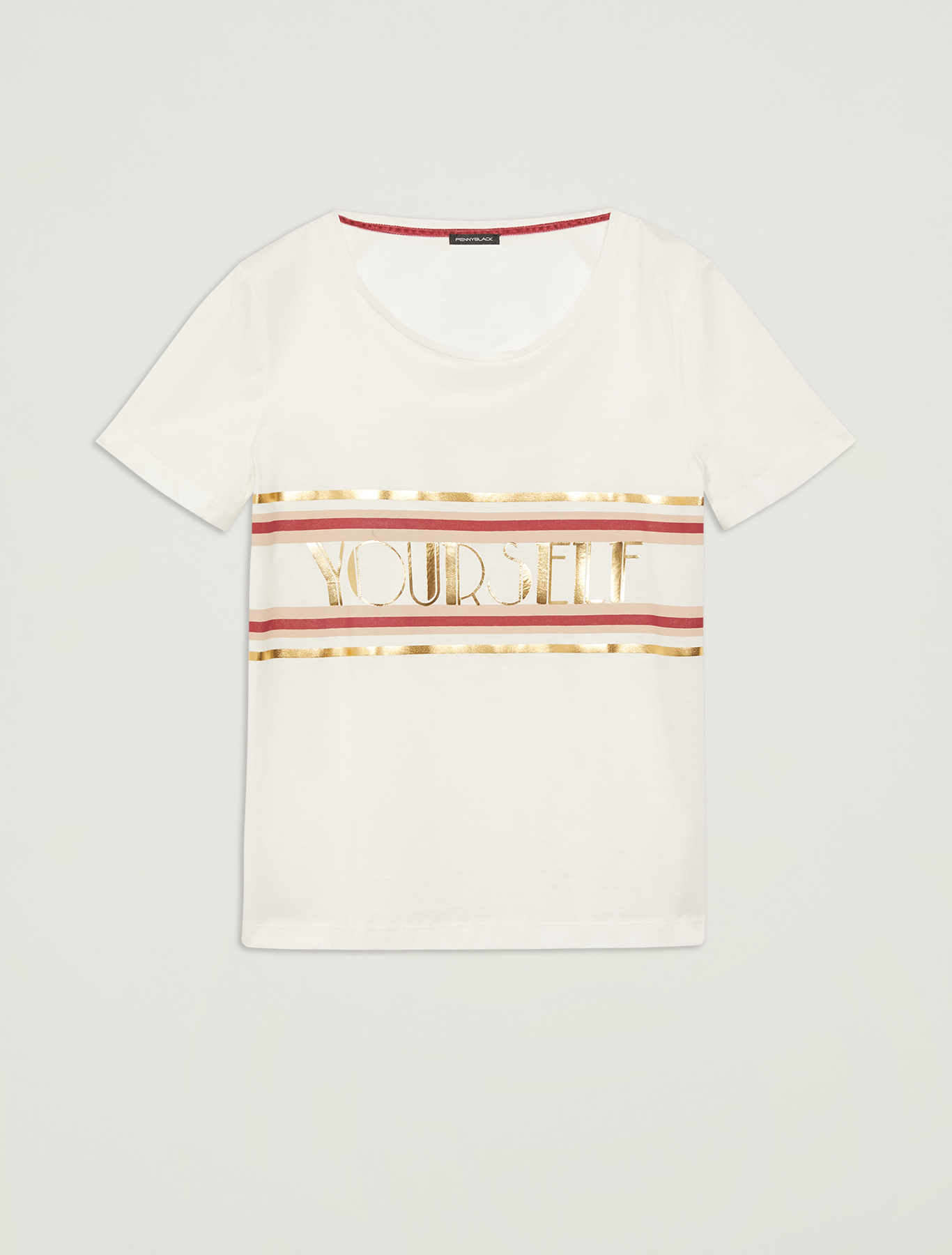T-shirt with lettering print, ivory pattern - Pennyblack T-shirt with lettering print - ivory pattern - pennyblack