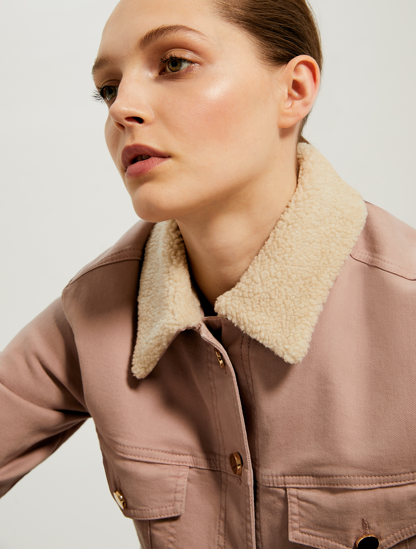 Pink denim and teddy jacket, pink - Pennyblack Pink denim and teddy jacket - pink - pennyblack