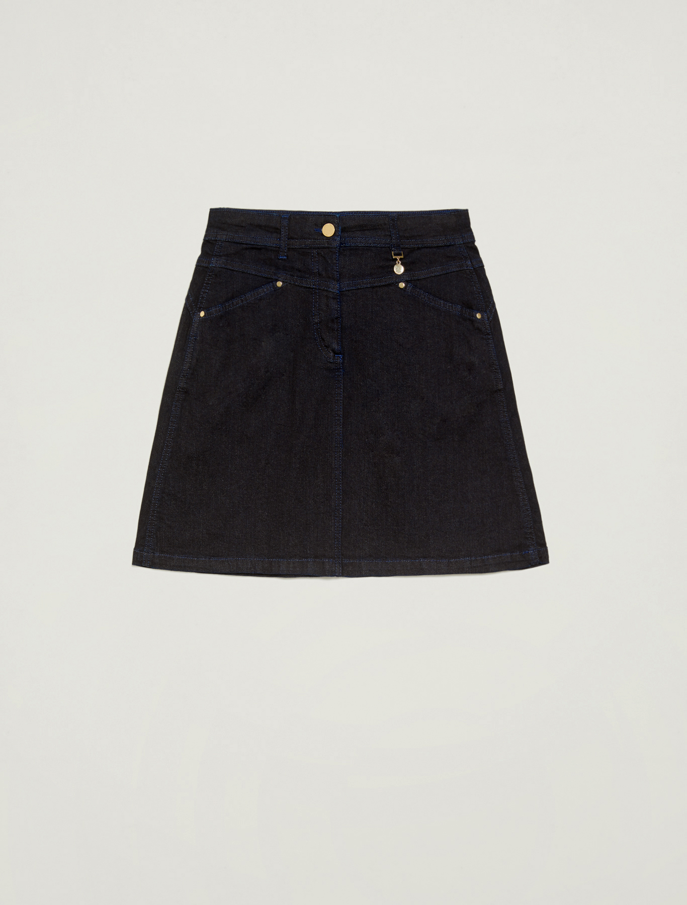 Blue denim A-line skirt, midnight blue - Pennyblack Blue denim A-line skirt - midnight blue - pennyblack