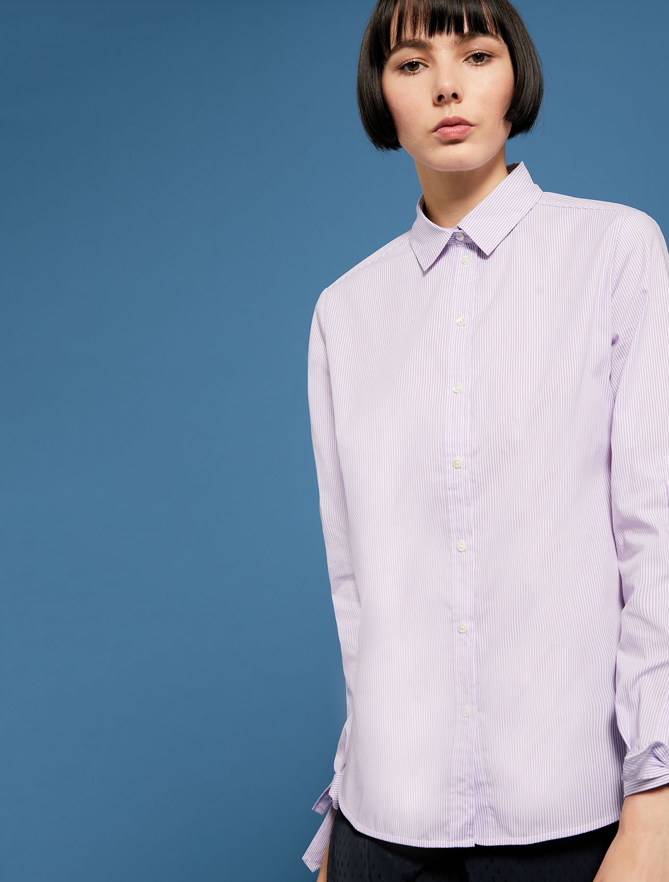 Shirt with bow cuffs, lilac pattern - Pennyblack Shirt with bow cuffs - lilac pattern - pennyblack