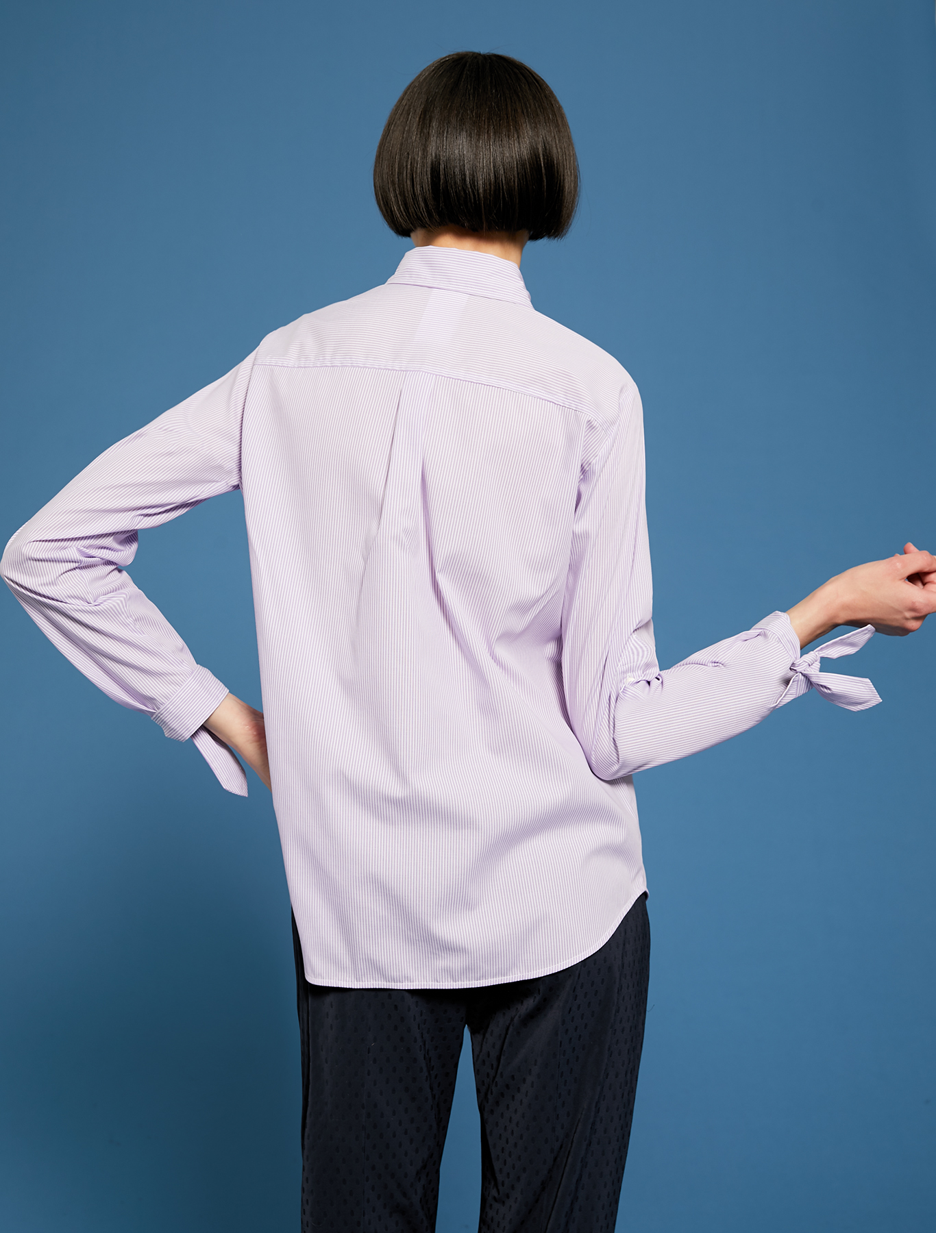 Shirt with bow cuffs, lilac pattern - Pennyblack Shirt with bow cuffs - lilac pattern - pennyblack