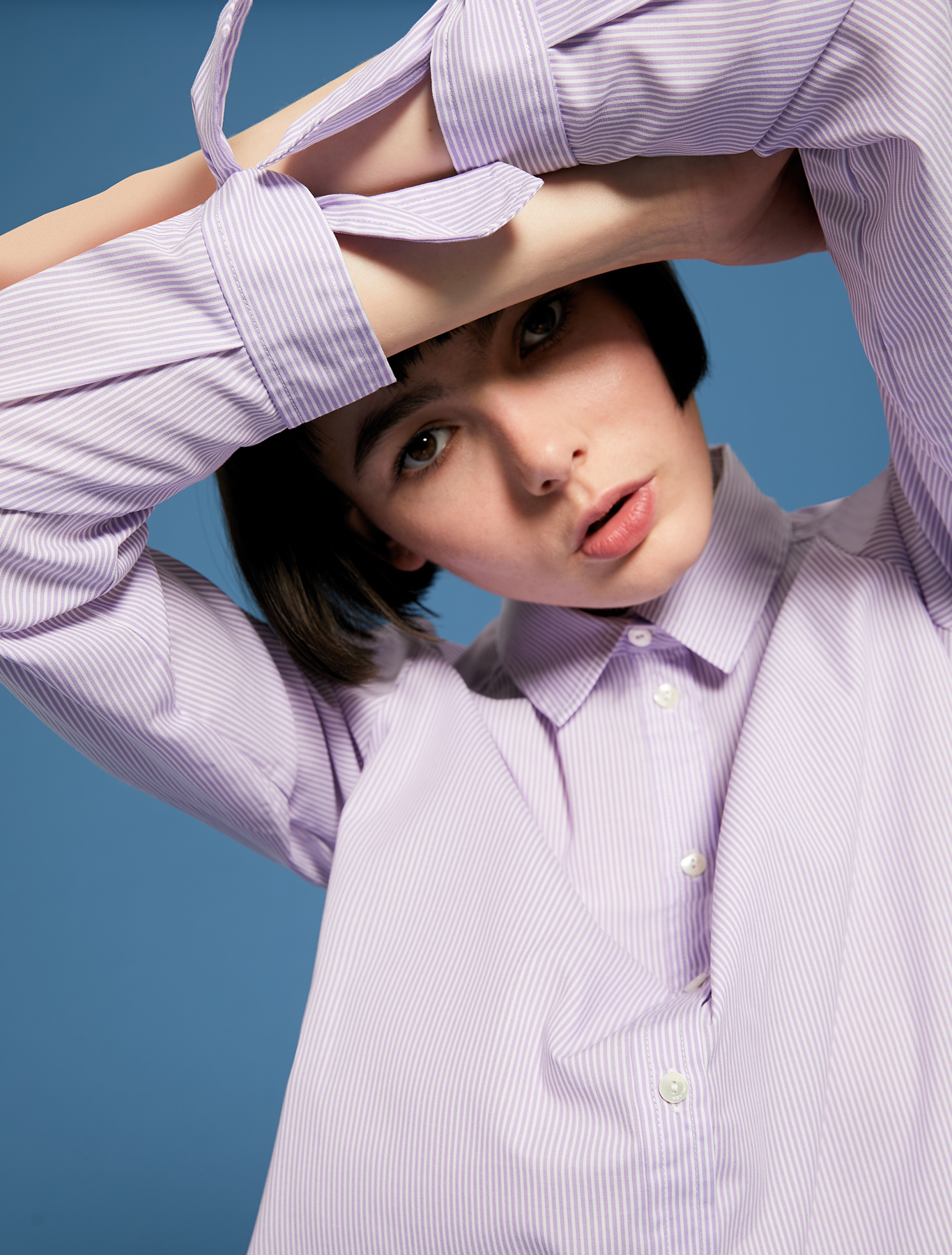 Shirt with bow cuffs, lilac pattern - Pennyblack Shirt with bow cuffs - lilac pattern - pennyblack
