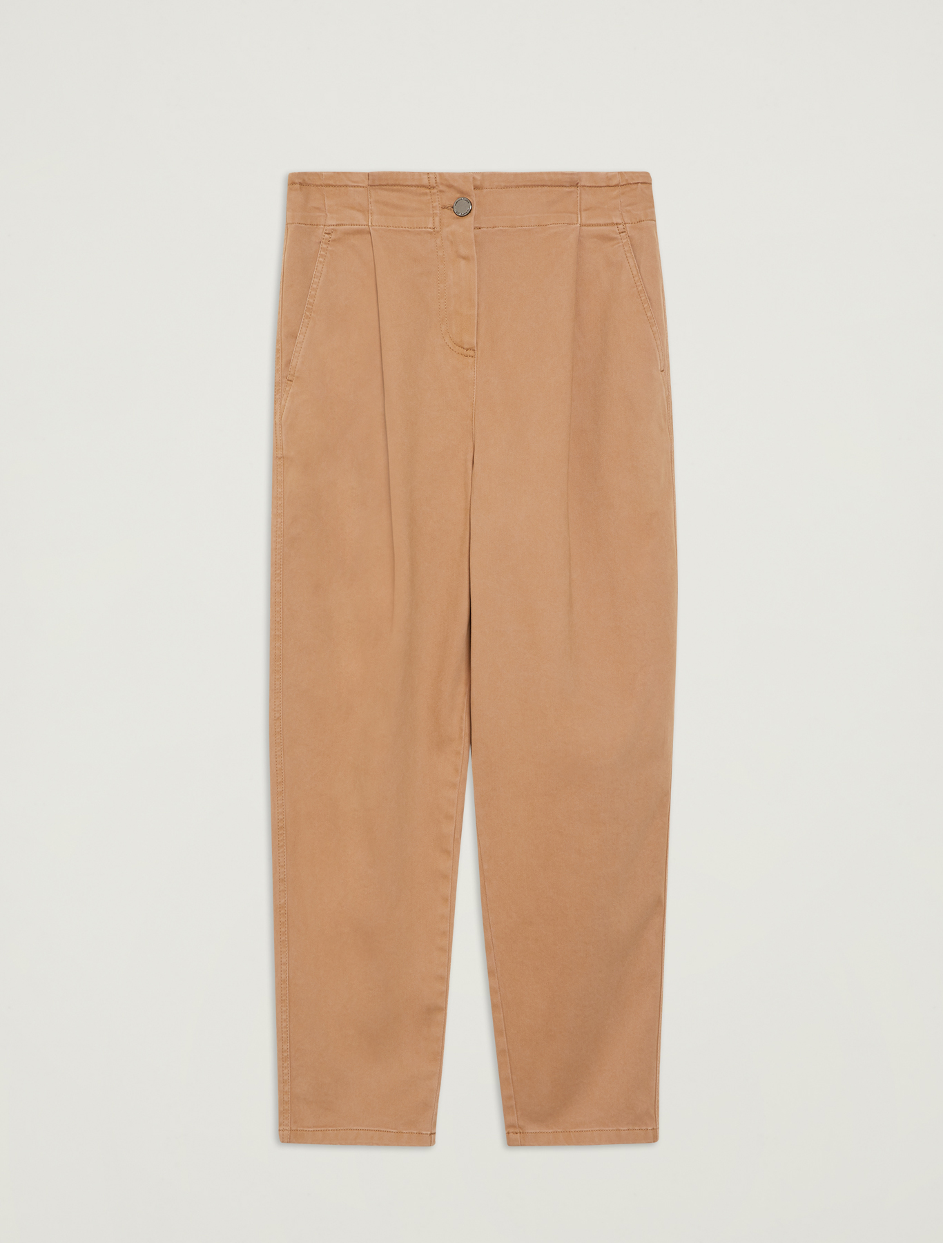 Cotton, carrot-fit trousers, beige - Pennyblack Cotton, carrot-fit trousers - beige - pennyblack
