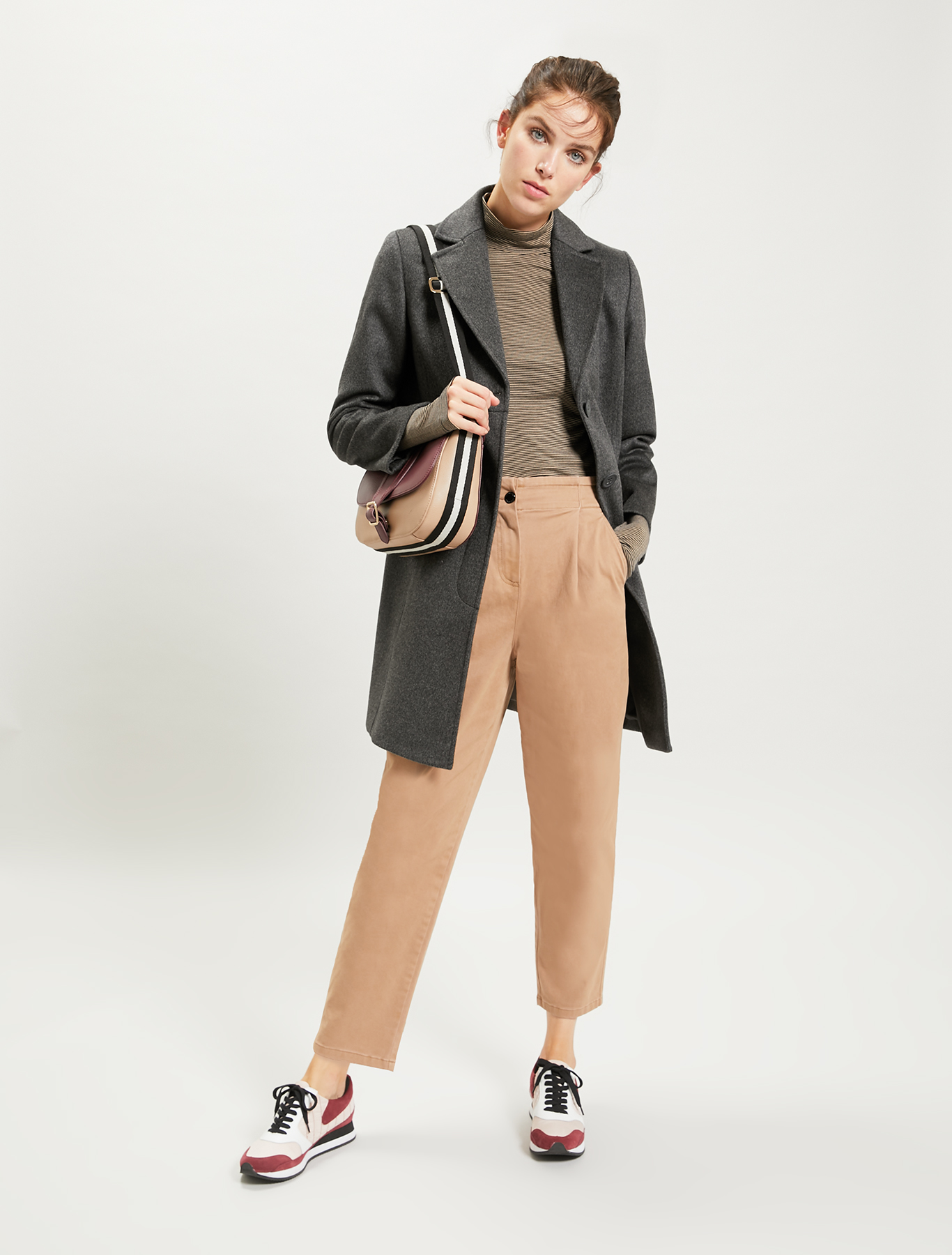 Cotton, carrot-fit trousers, beige - Pennyblack Cotton, carrot-fit trousers - beige - pennyblack