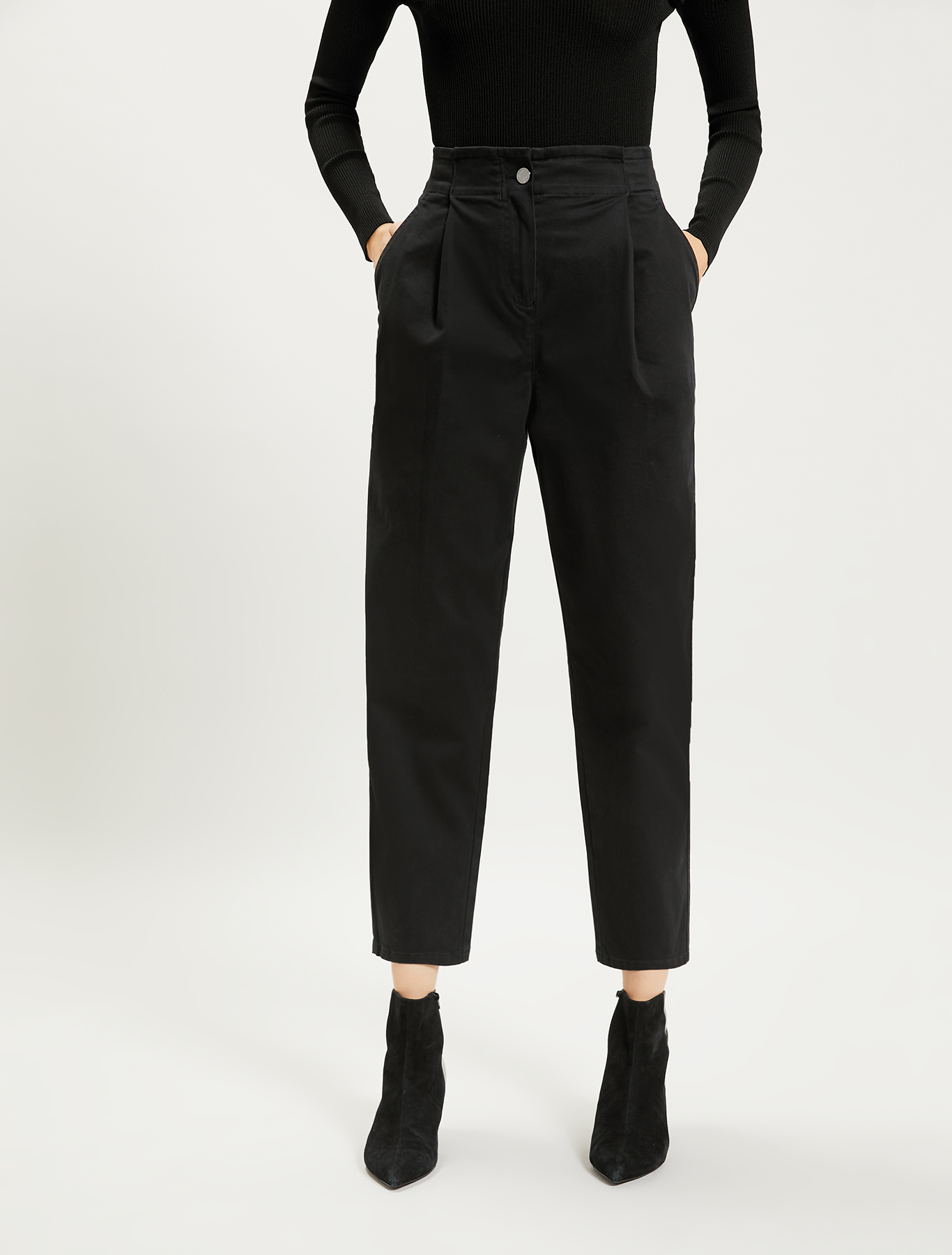 Cotton, carrot-fit trousers, black - Pennyblack Cotton, carrot-fit trousers - black - pennyblack