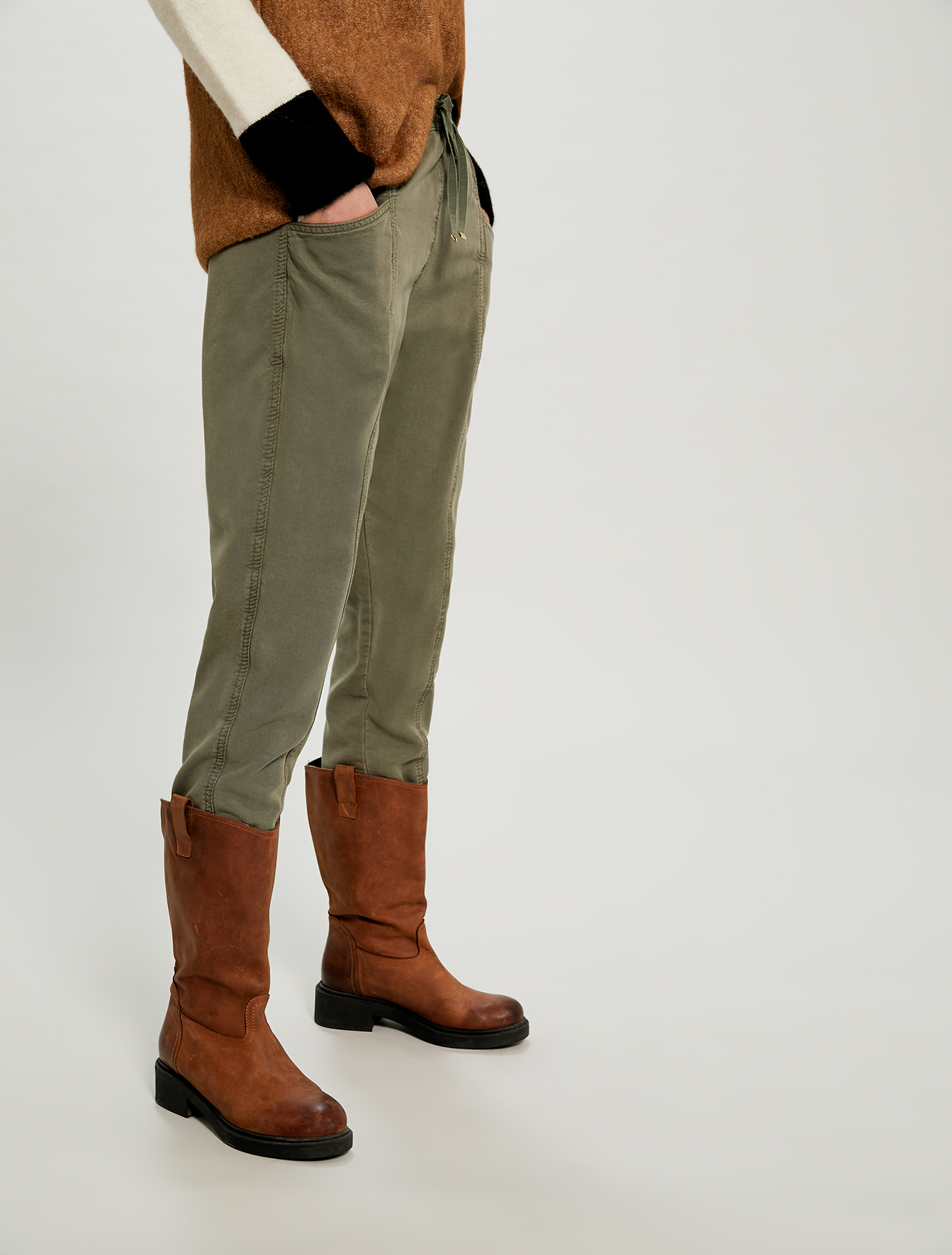 Pantaloni fluidi con coulisse, verde kaki - Pennyblack Pantaloni fluidi con coulisse - verde kaki - pennyblack