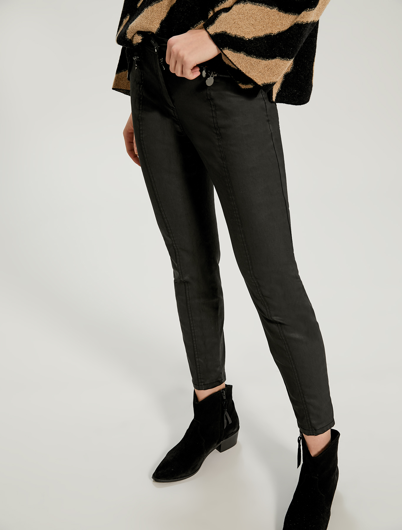 Skinny pants in raso spalmato, nero - Pennyblack Skinny pants in raso spalmato - nero - pennyblack