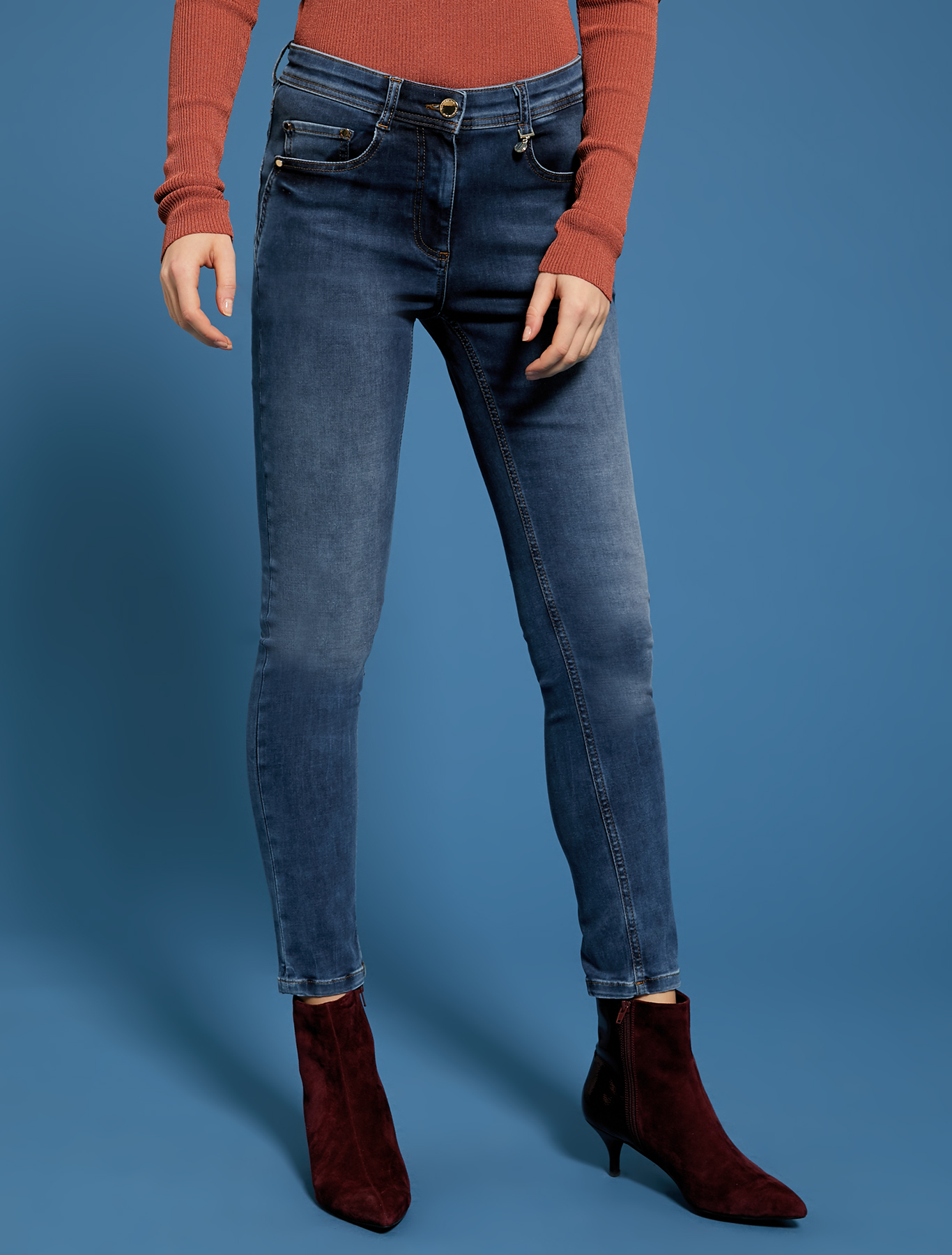 Super-stretch skinny jeans, midnight blue - Pennyblack