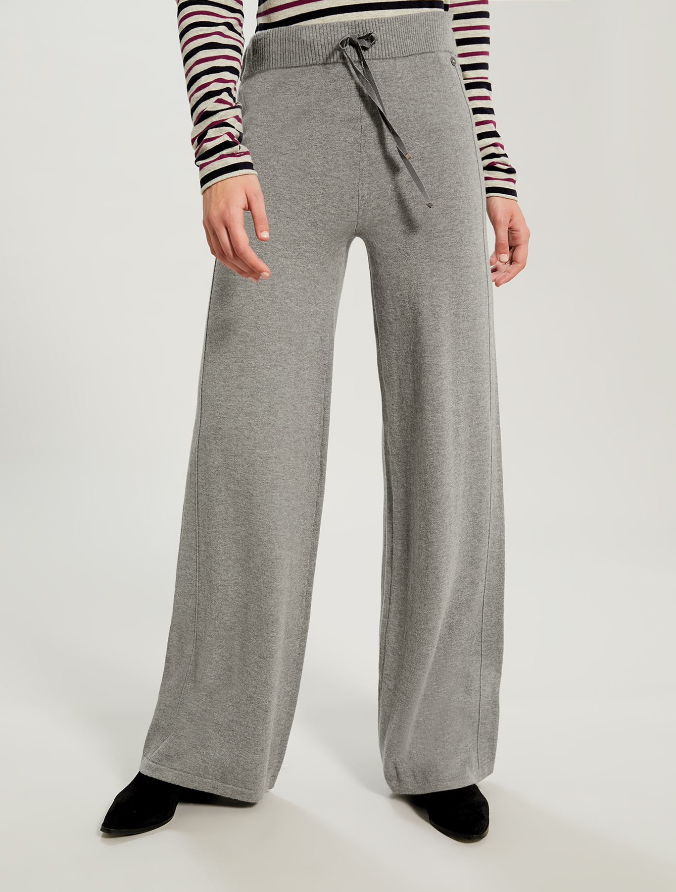 Knit trousers with drawstring, medium grey - Pennyblack Knit trousers with drawstring - medium grey - pennyblack