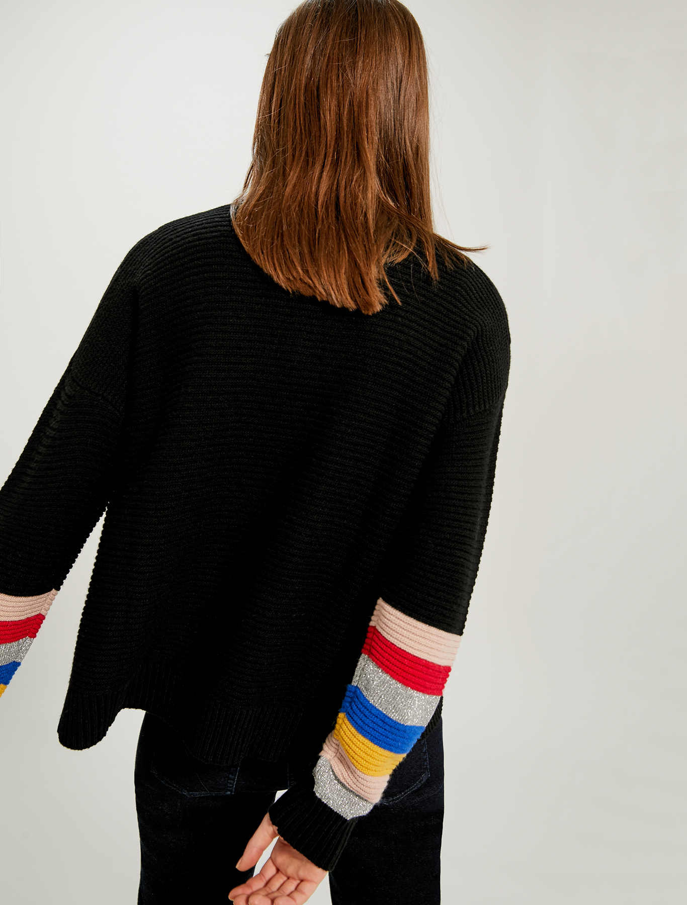 Striped cardigan with lamé, black pattern - Pennyblack Striped cardigan with lamé - black pattern - pennyblack