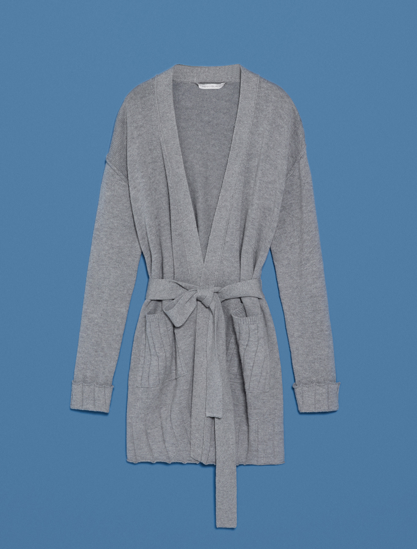 Cardigan with ribbed details, medium grey - Pennyblack Cardigan with ribbed details - medium grey - pennyblack