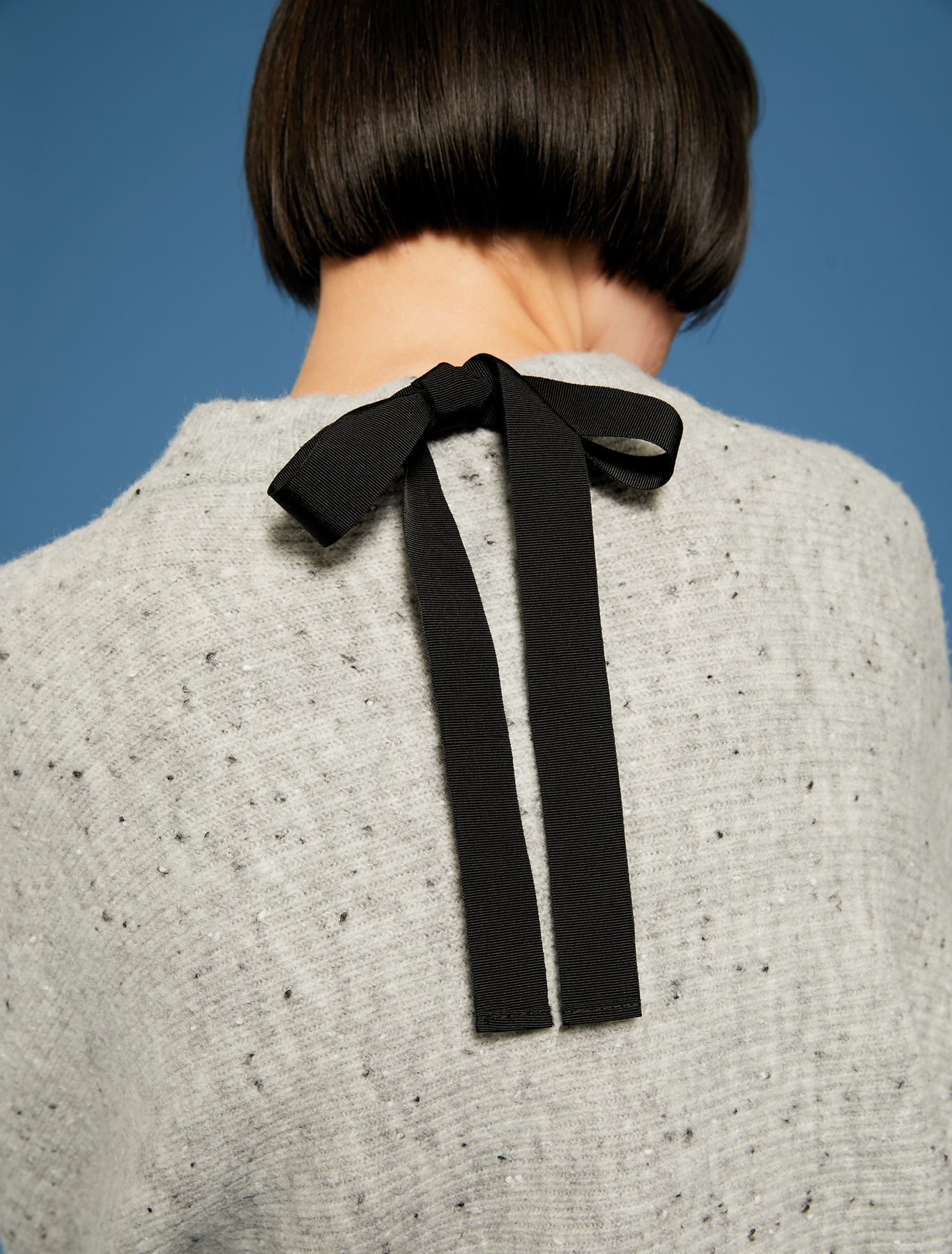 Tweed jumper with bow, light grey - Pennyblack Tweed jumper with bow - light grey - pennyblack