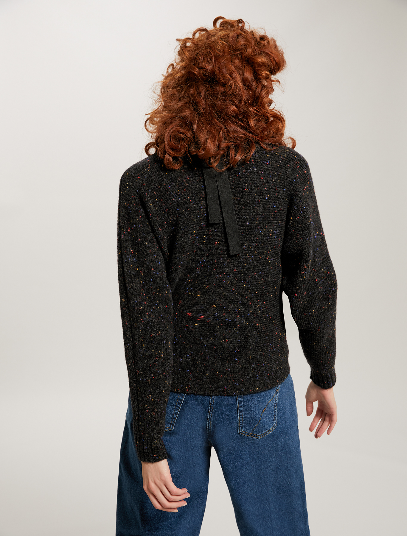 Tweed jumper with bow, black - Pennyblack Tweed jumper with bow - black - pennyblack