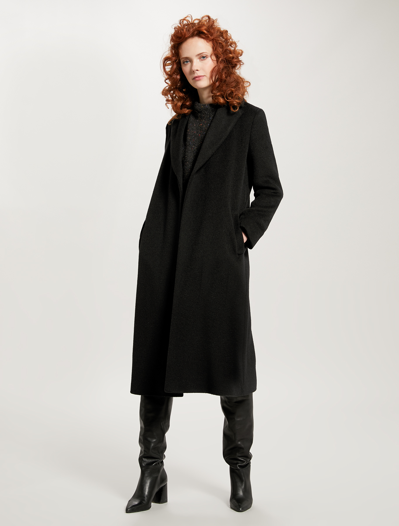 Tweed jumper with bow, black - Pennyblack Tweed jumper with bow - black - pennyblack