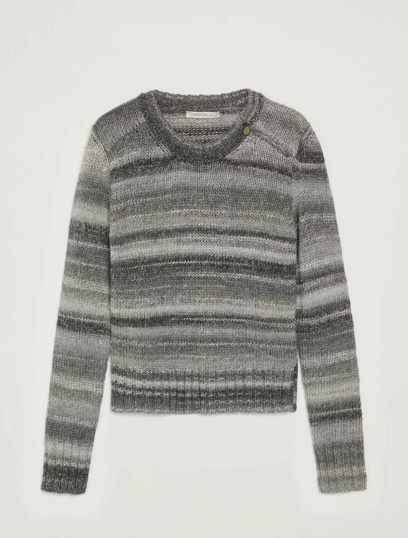 Maglia a righe sfumate con lamé, grigio chiaro - Pennyblack Maglia a righe sfumate con lamé - grigio chiaro - pennyblack