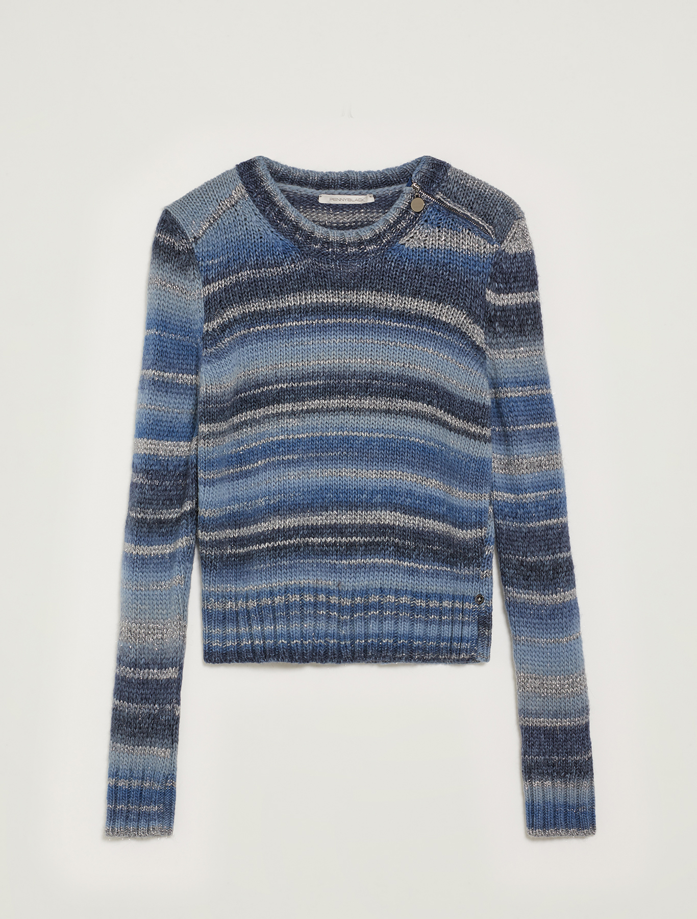 Shaded striped jumper with lamé, light blue - Pennyblack Shaded striped jumper with lamé - light blue - pennyblack