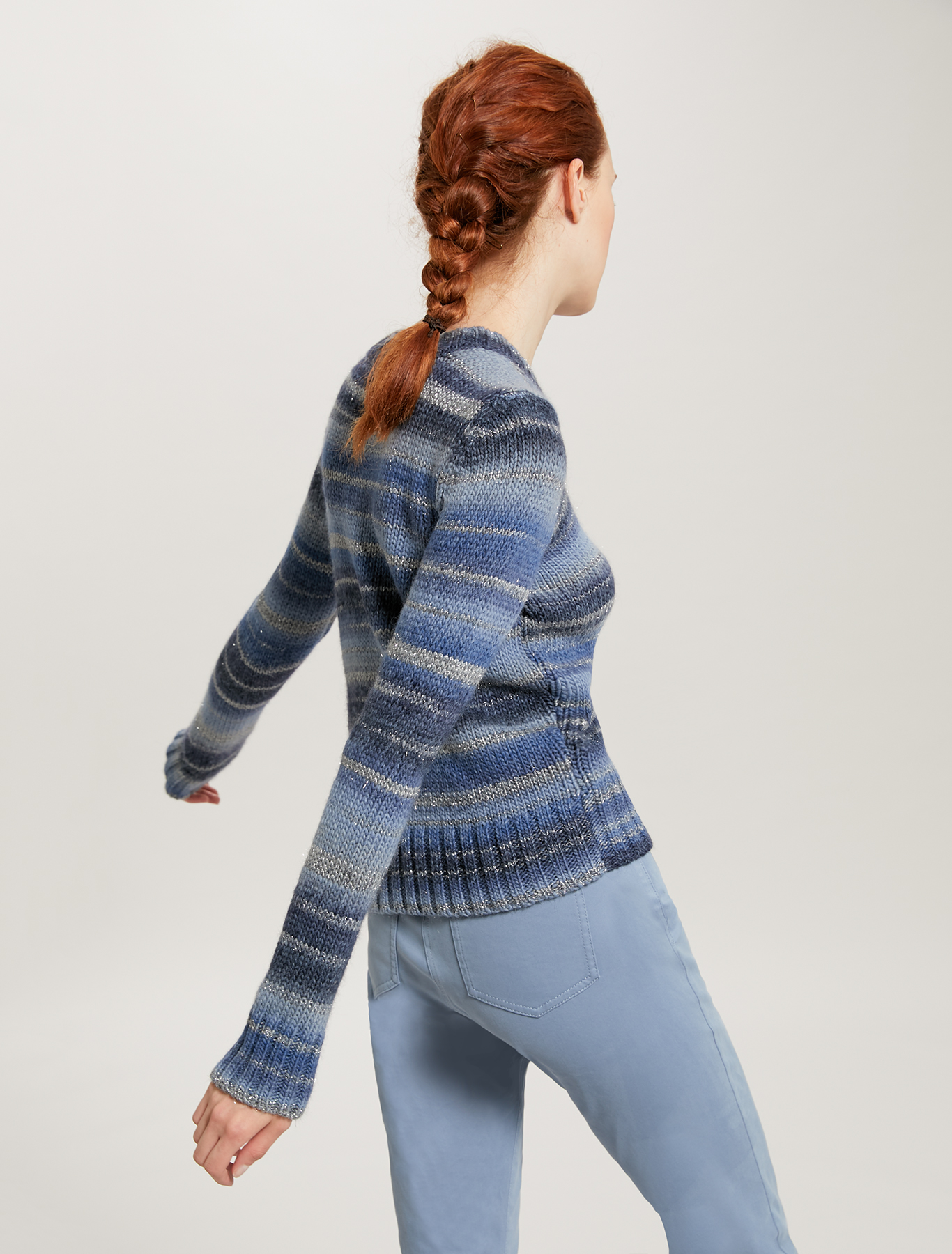 Shaded striped jumper with lamé, light blue - Pennyblack Shaded striped jumper with lamé - light blue - pennyblack