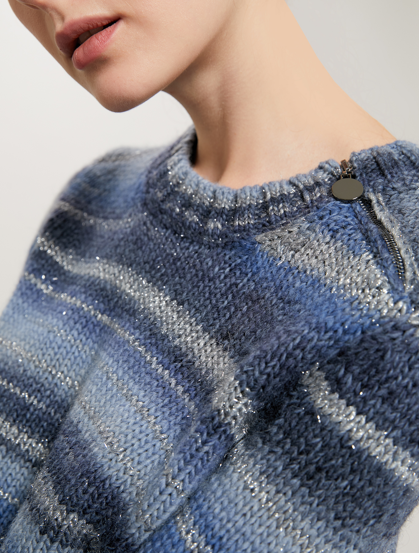Shaded striped jumper with lamé, light blue - Pennyblack Shaded striped jumper with lamé - light blue - pennyblack