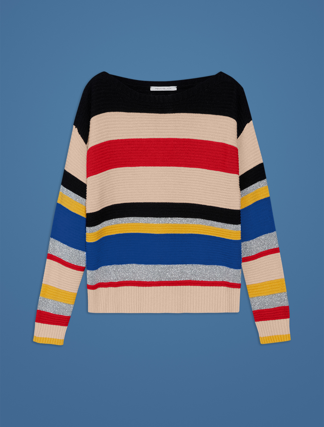 Striped jumper with lamé, pink - Pennyblack Striped jumper with lamé - pink - pennyblack