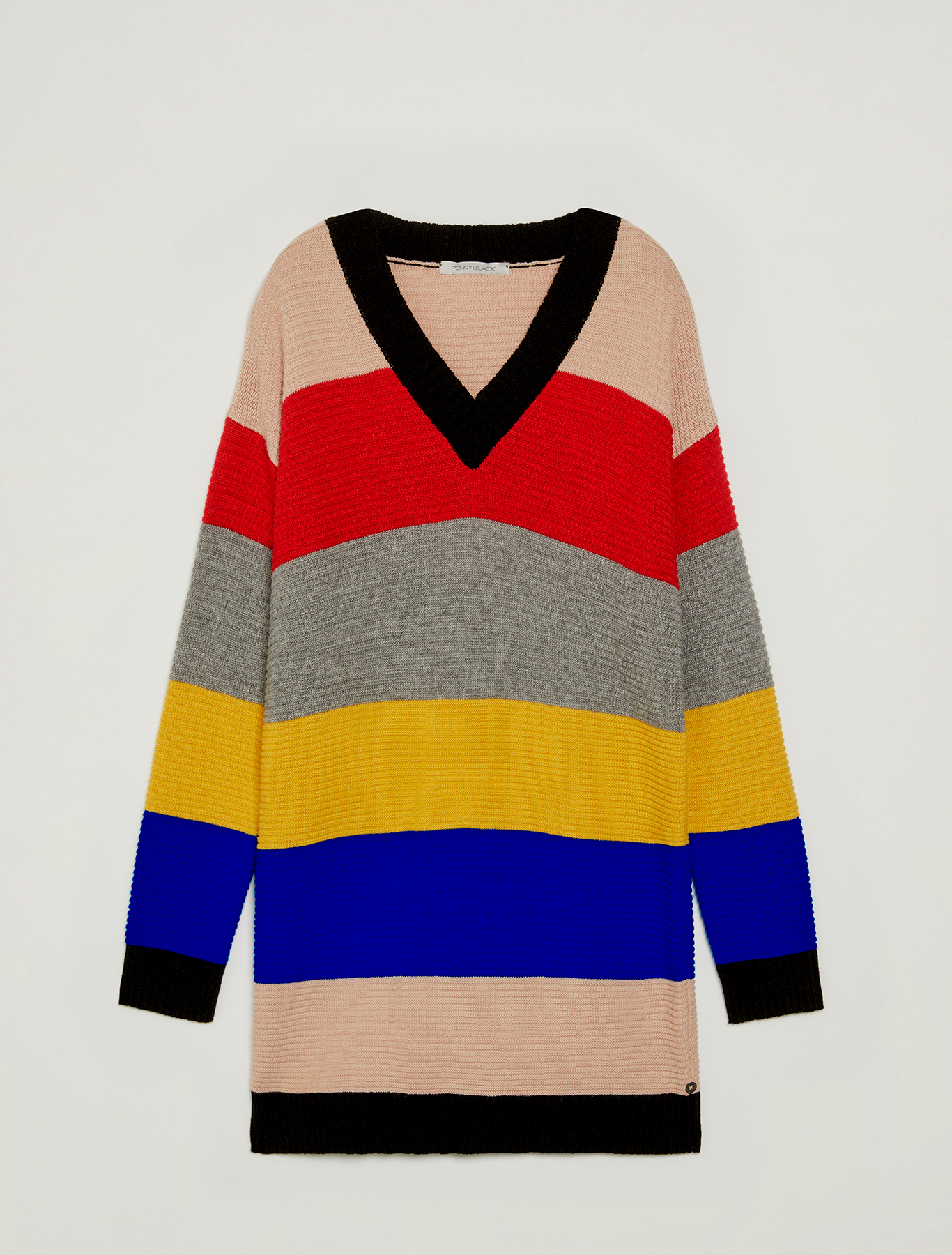 Jumper with large multicolour stripes, black pattern - Pennyblack Jumper with large multicolour stripes - black pattern - pennyblack