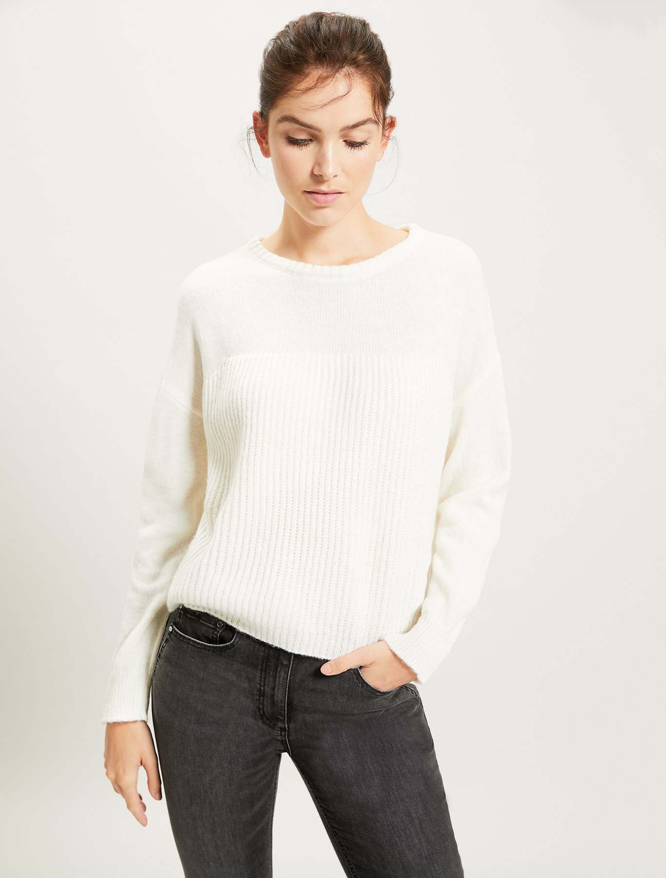 English rib knit jumper, white - Pennyblack English rib knit jumper - white - pennyblack