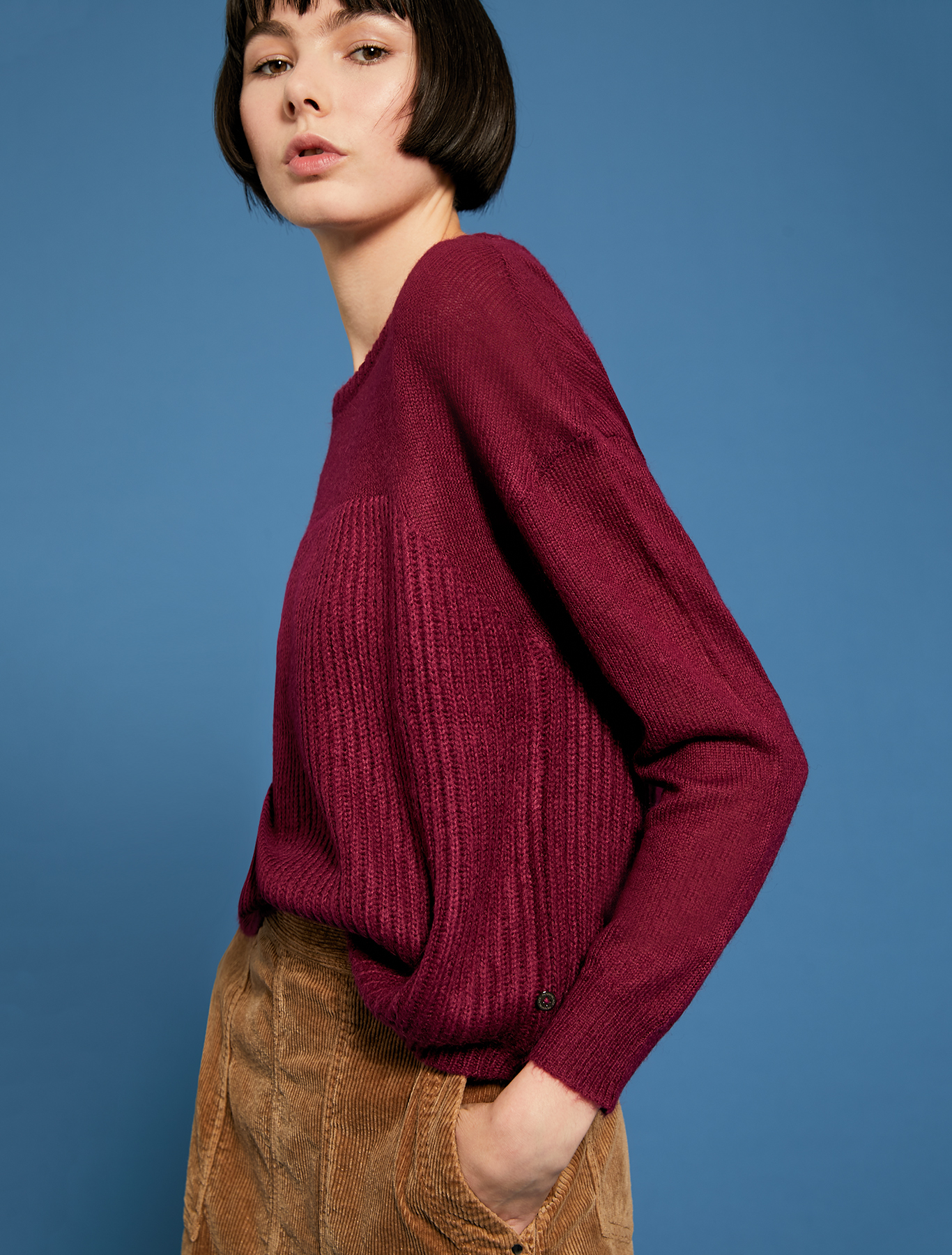 English rib knit jumper, plum - Pennyblack English rib knit jumper - plum - pennyblack