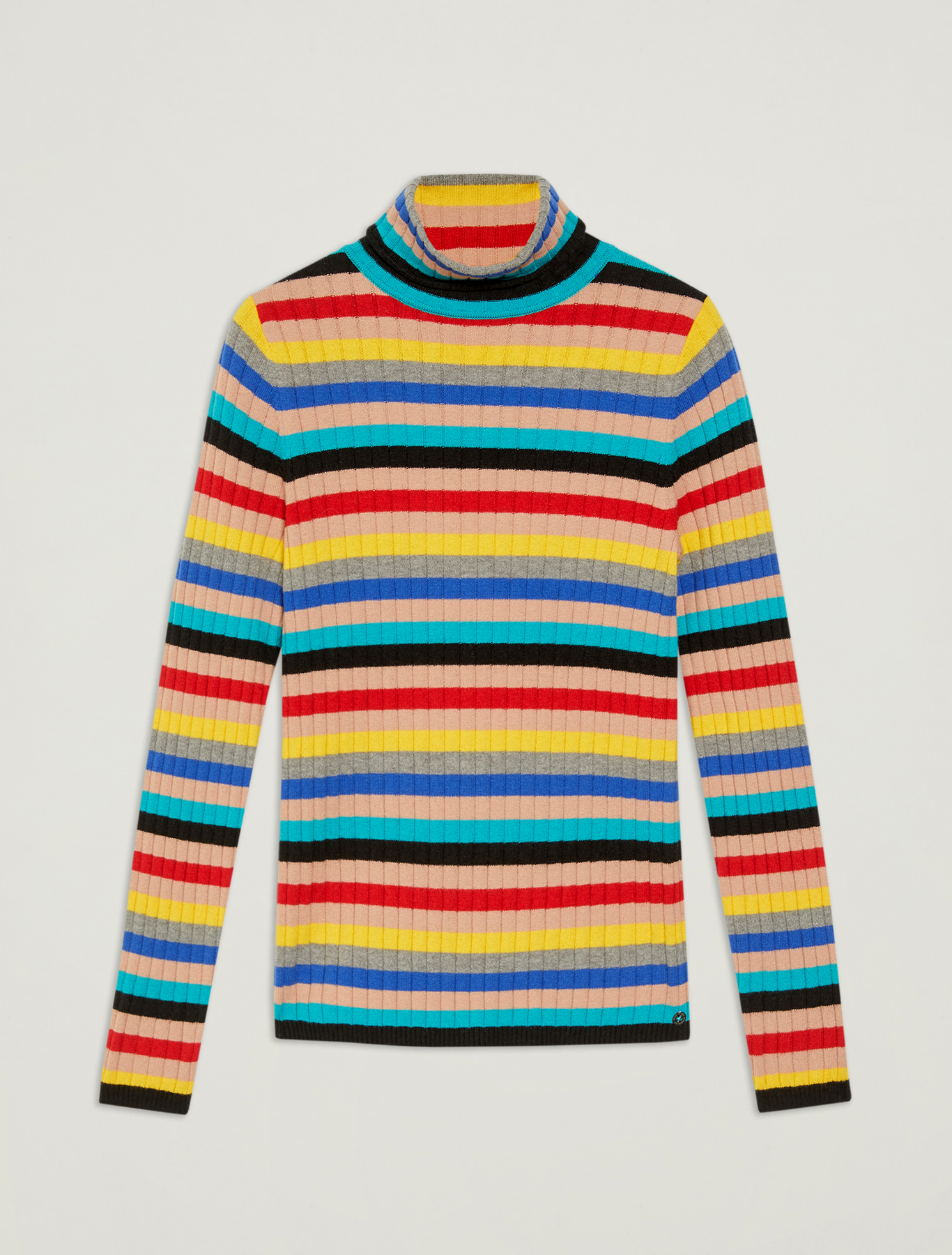 Striped multicolour turtleneck, multi coloured - Pennyblack Striped multicolour turtleneck - multi coloured - pennyblack