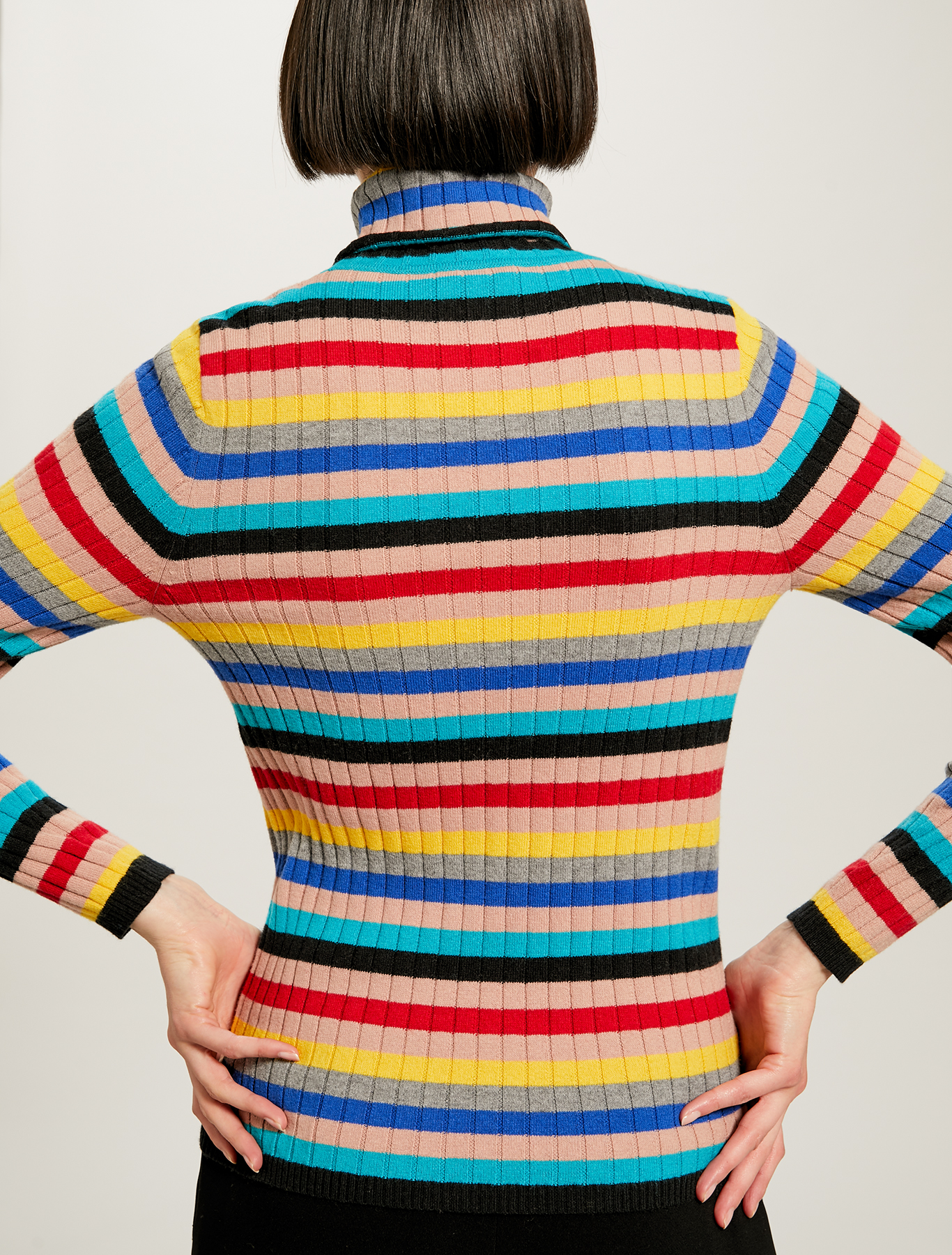 Striped multicolour turtleneck, multi coloured - Pennyblack Striped multicolour turtleneck - multi coloured - pennyblack