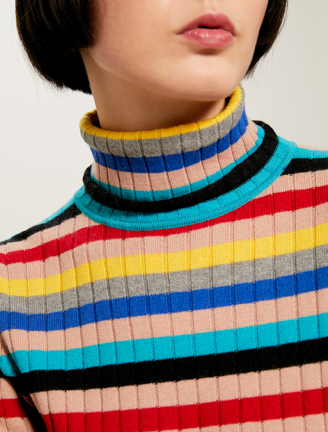 Striped multicolour turtleneck, multi coloured - Pennyblack Striped multicolour turtleneck - multi coloured - pennyblack