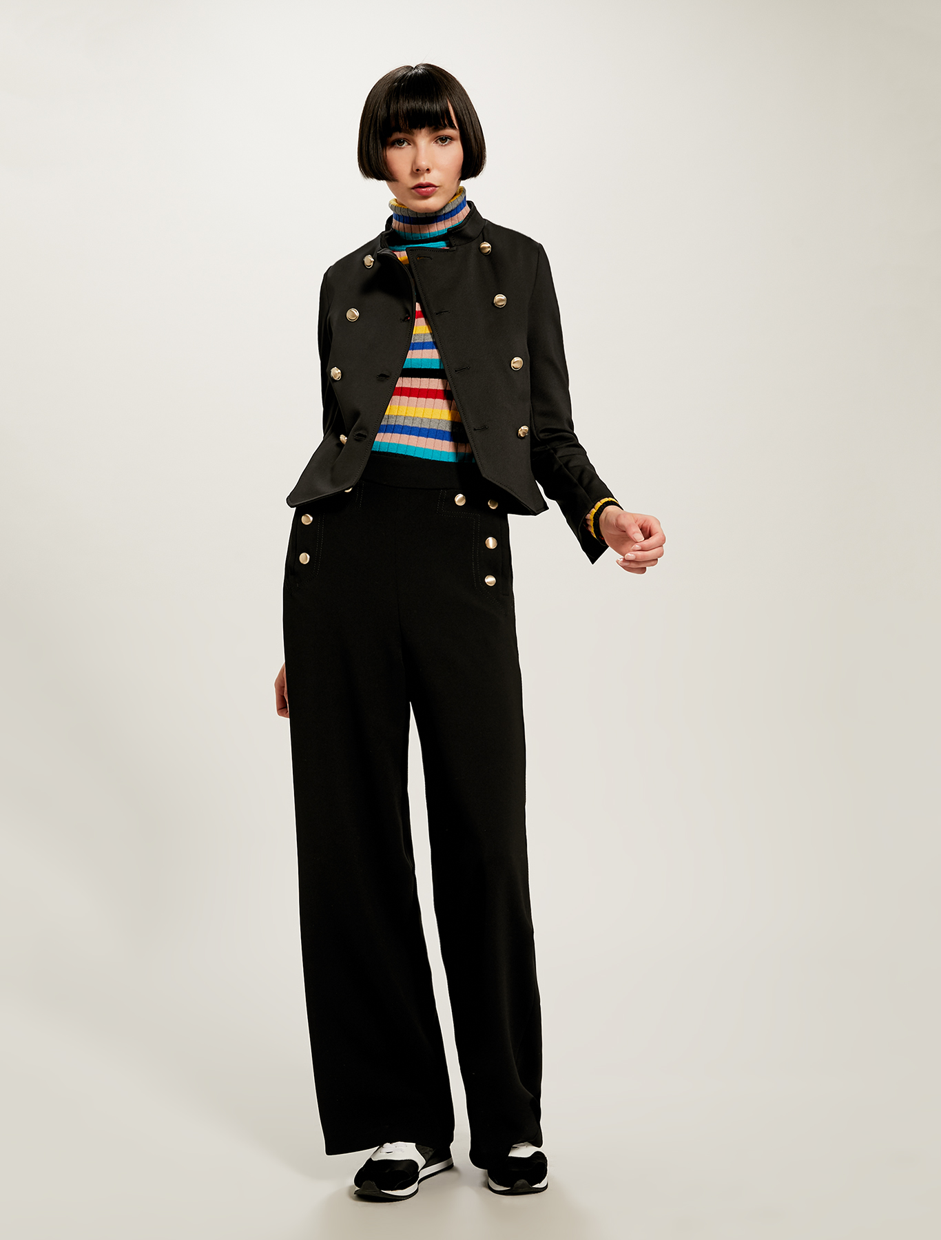 Striped multicolour turtleneck, multi coloured - Pennyblack Striped multicolour turtleneck - multi coloured - pennyblack