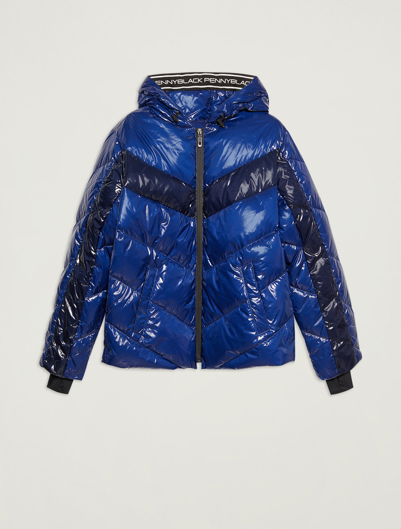 Glossy puffer jacket with inlay, midnight blue - Pennyblack Glossy puffer jacket with inlay - midnight blue - pennyblack