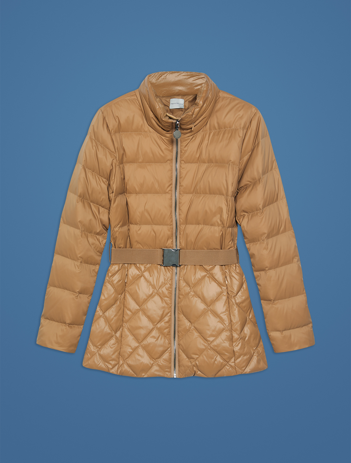 Slim fit matt-glossy down jacket, beige - Pennyblack Slim fit matt-glossy down jacket - beige - pennyblack