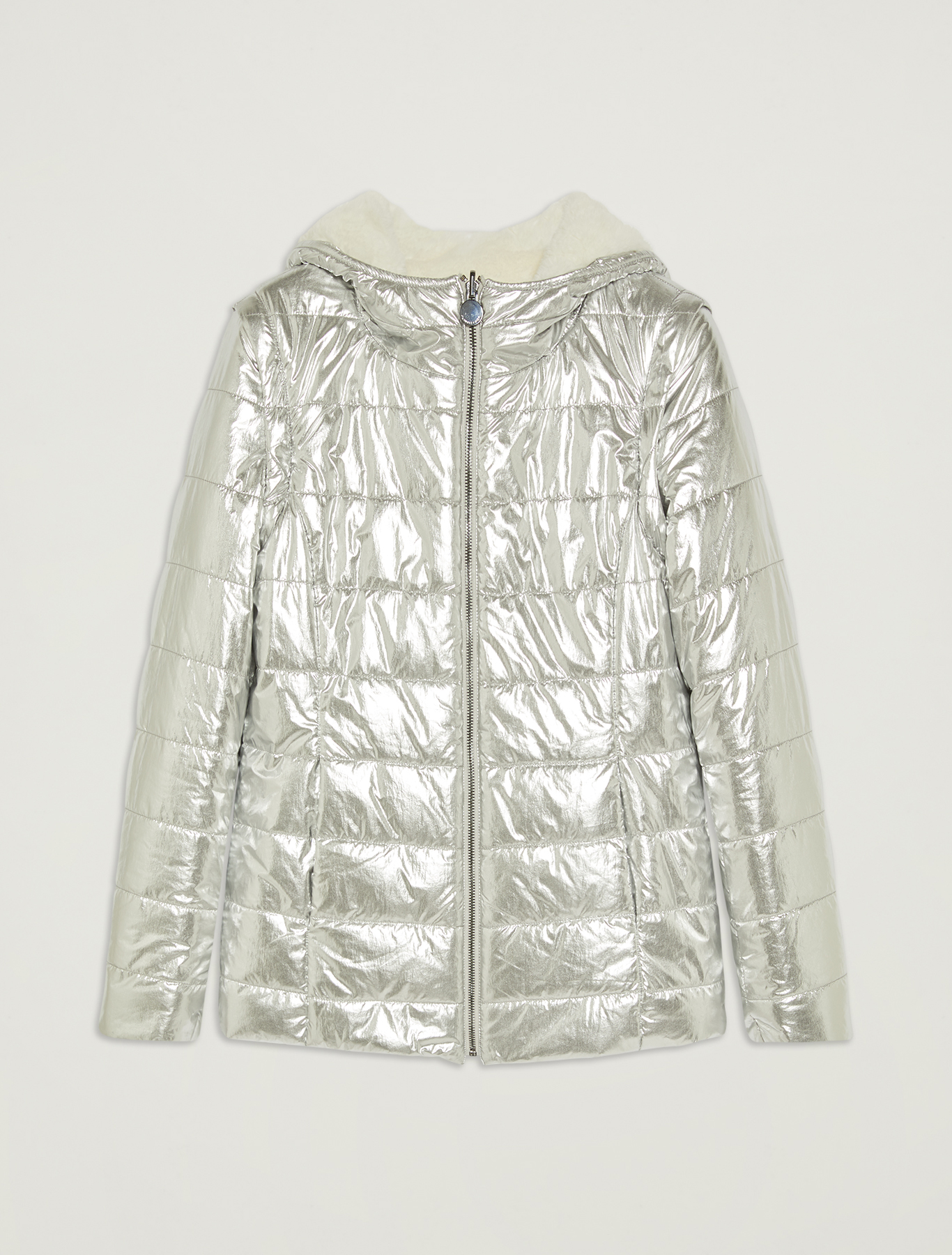 Reversible laminated jacket, ivory - Pennyblack