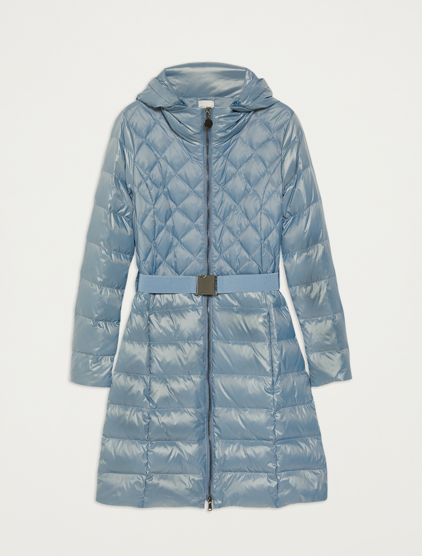 Matt-glossy belted down jacket, light blue - Pennyblack Matt-glossy belted down jacket - light blue - pennyblack