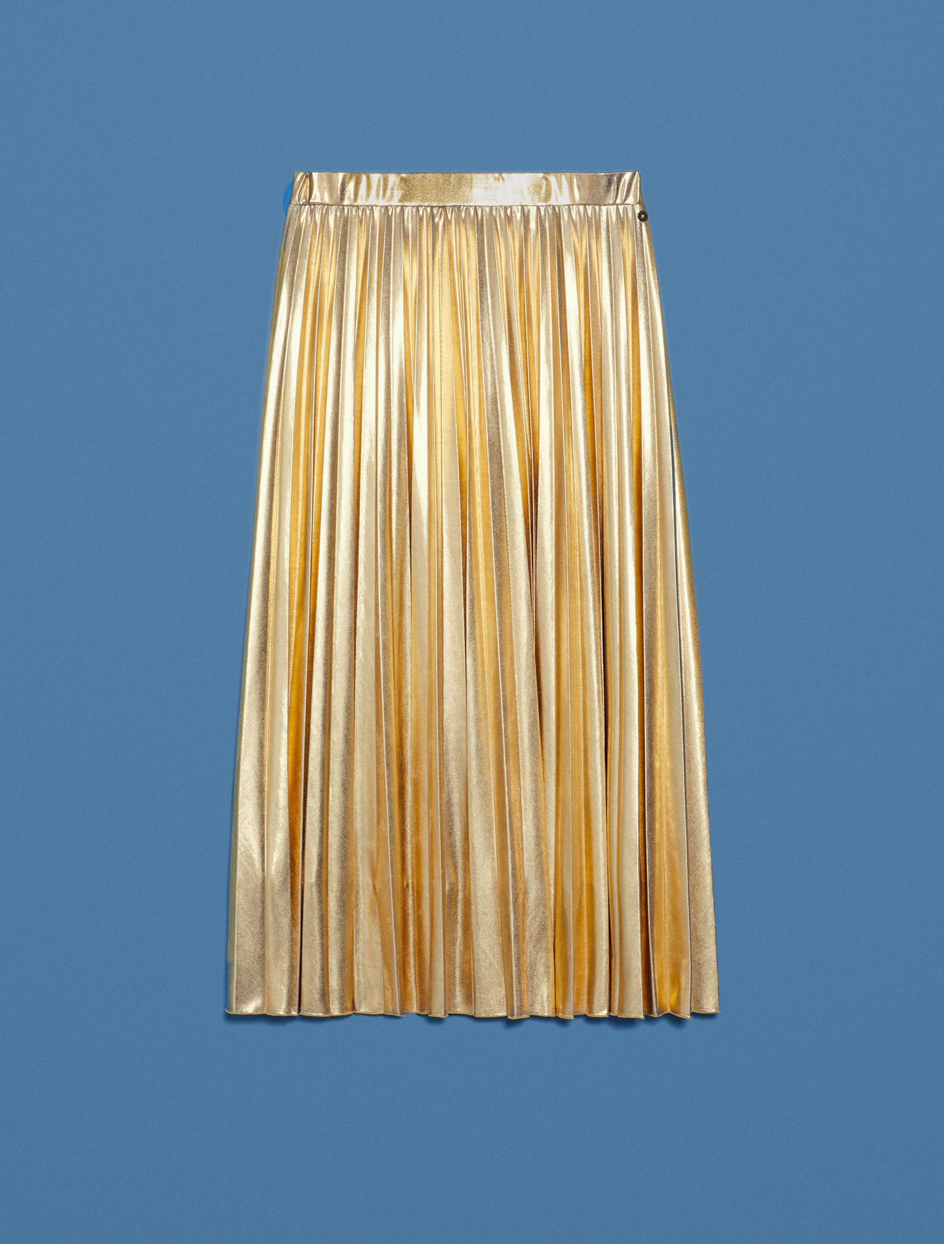Laminated pleated midi skirt, gold - Pennyblack Laminated pleated midi skirt - gold - pennyblack