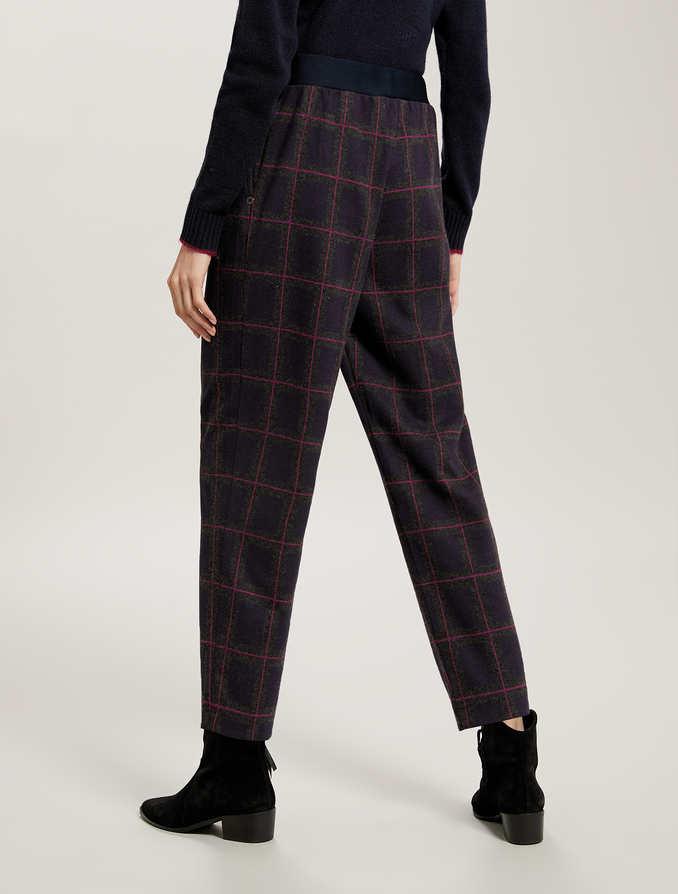 Jacquard jersey trousers, navy blue pattern - Pennyblack Jacquard jersey trousers - navy blue pattern - pennyblack
