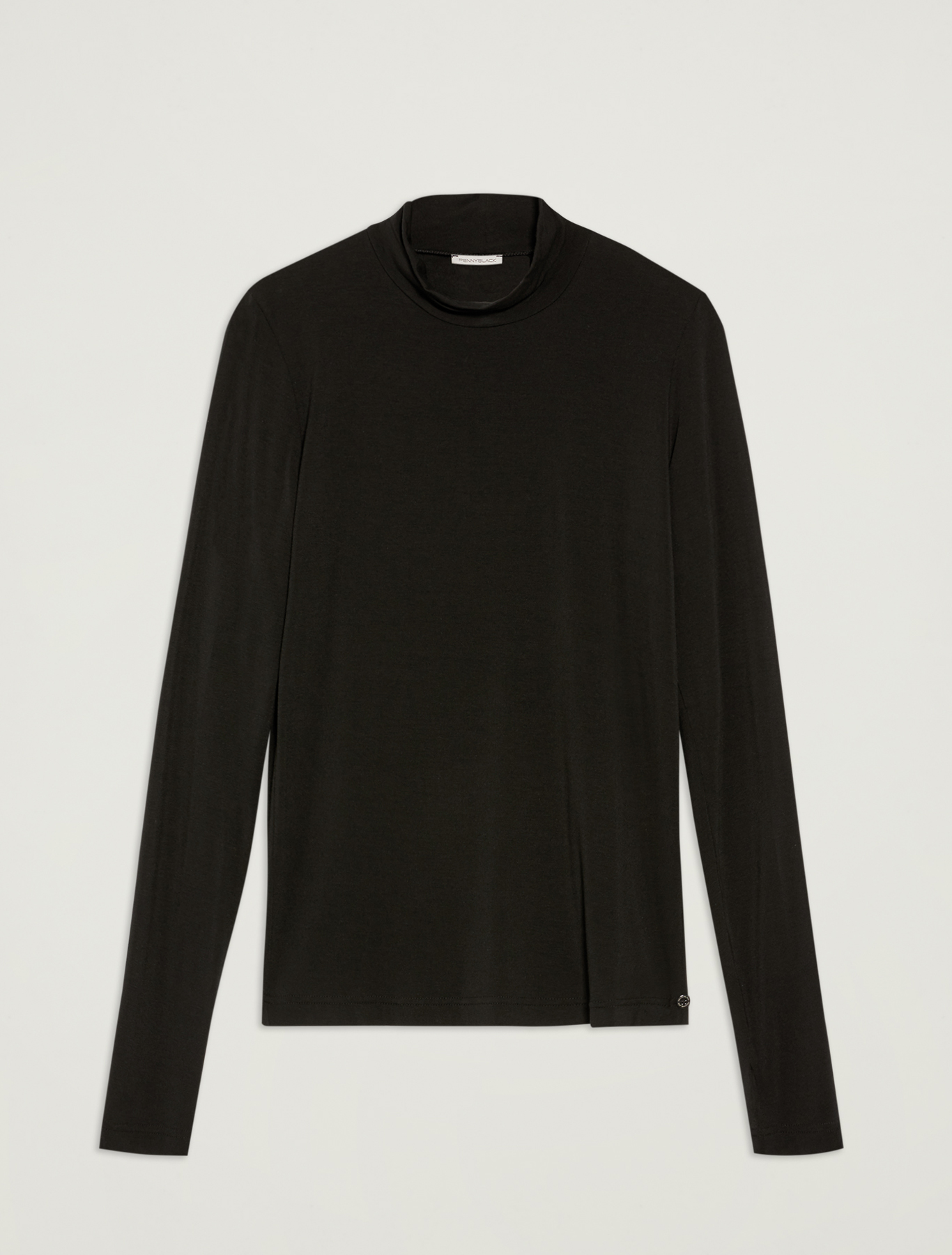 Turtleneck cotton T-shirt, black - Pennyblack Turtleneck cotton T-shirt - black - pennyblack