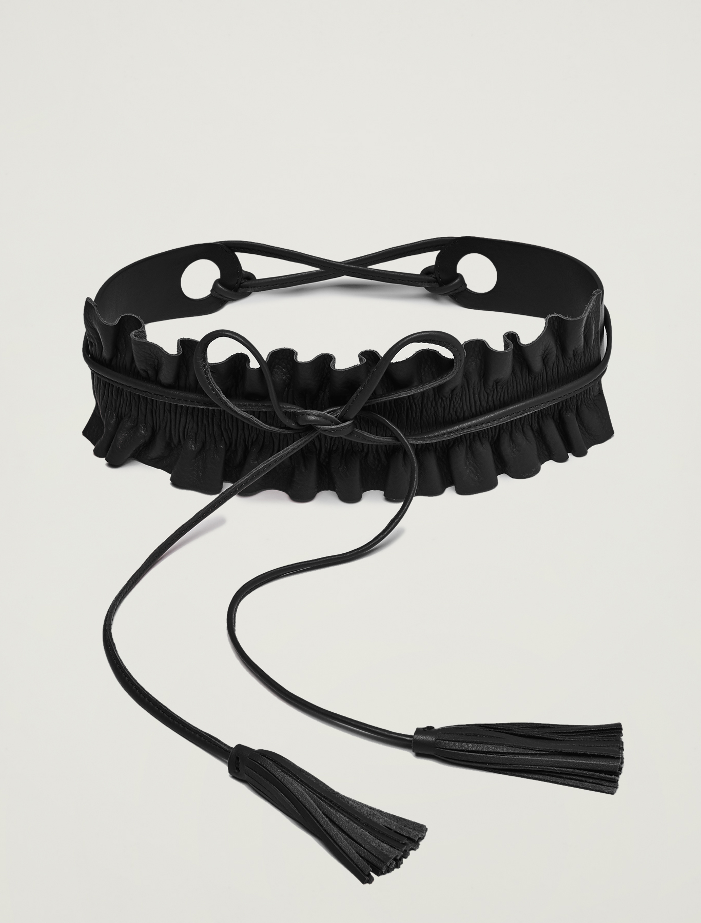 Belt with detachable ruffle, black - Pennyblack Belt with detachable ruffle - black - pennyblack