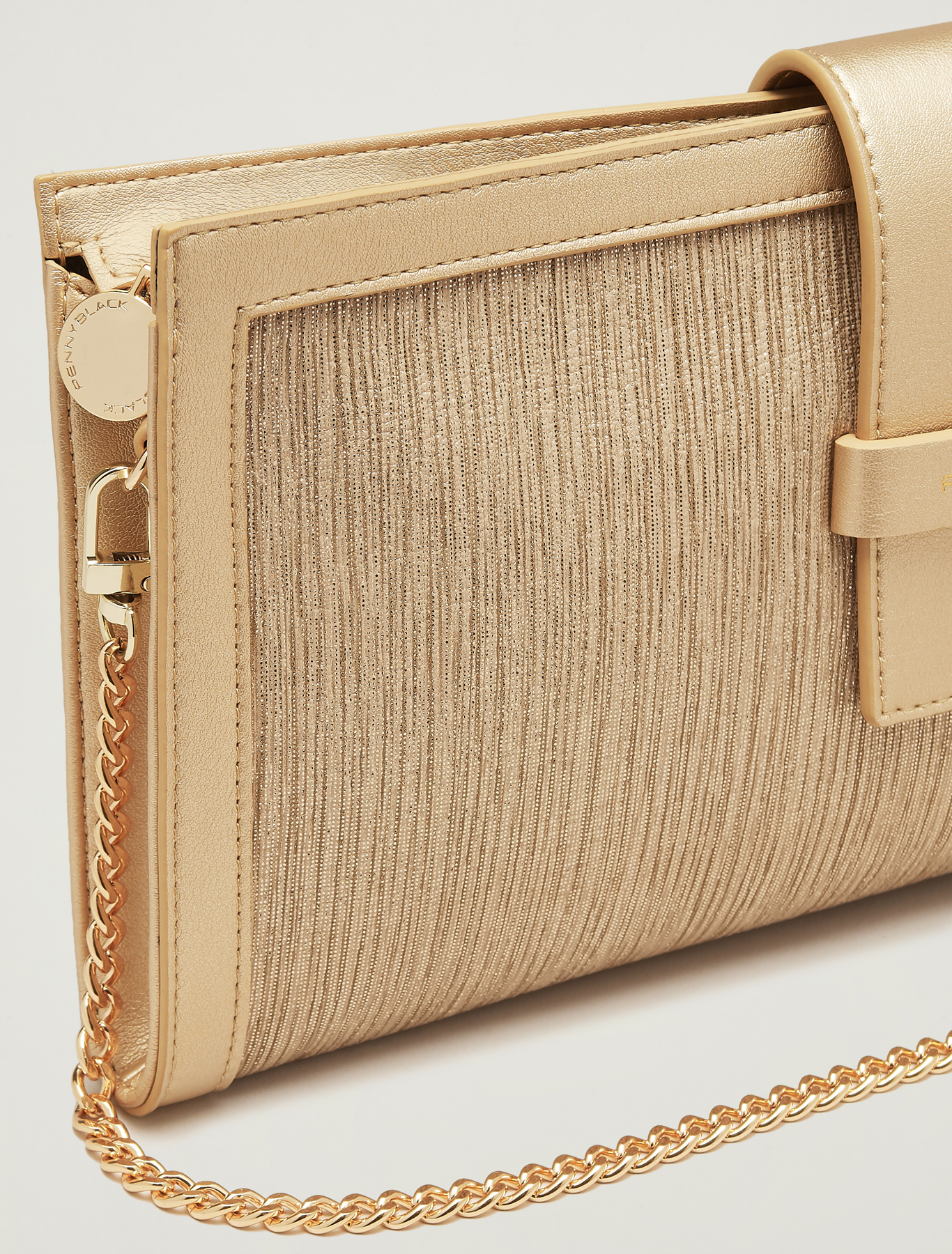 Lamé fabric clutch, gold - Pennyblack Lamé fabric clutch - gold - pennyblack
