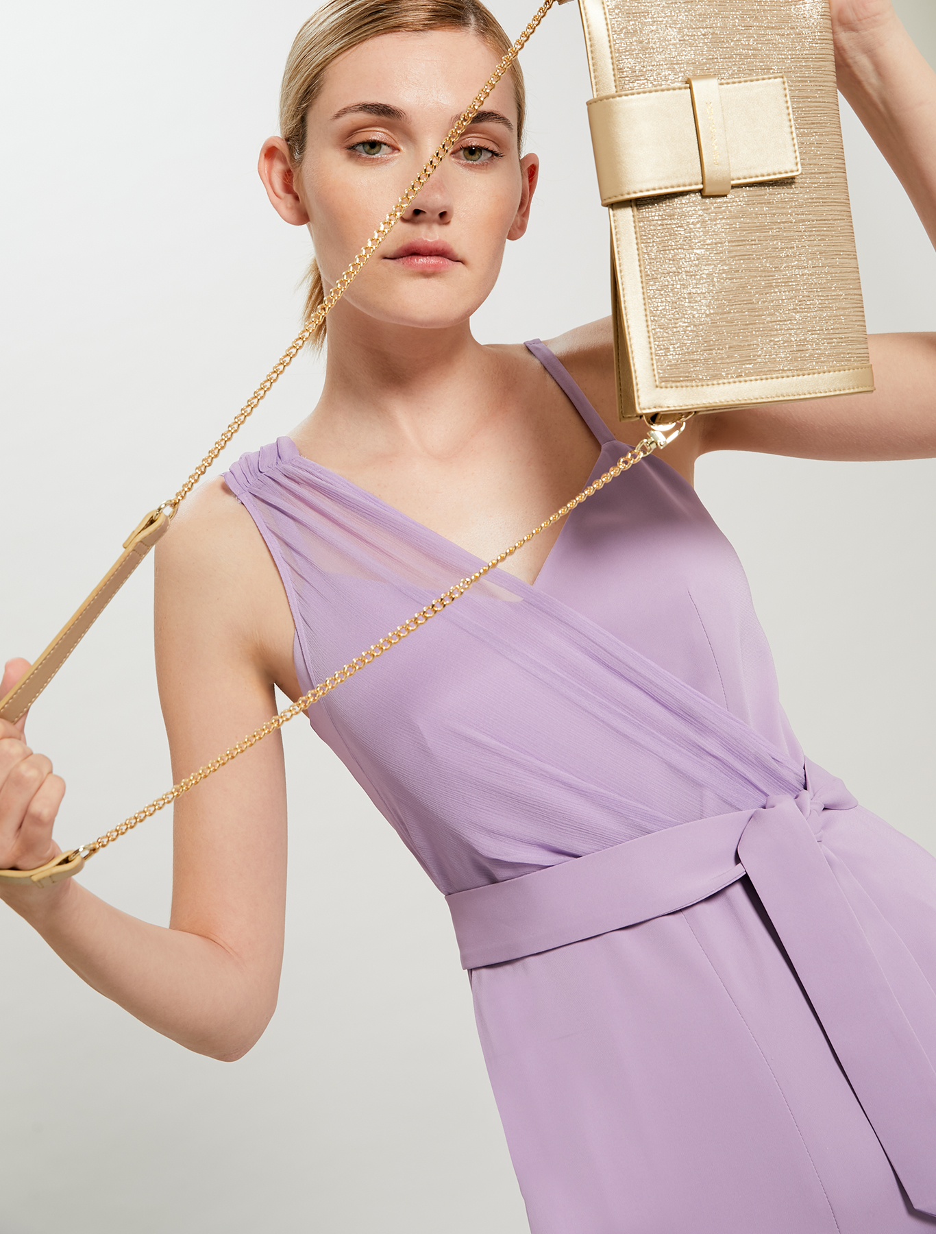 Lamé fabric clutch, gold - Pennyblack Lamé fabric clutch - gold - pennyblack
