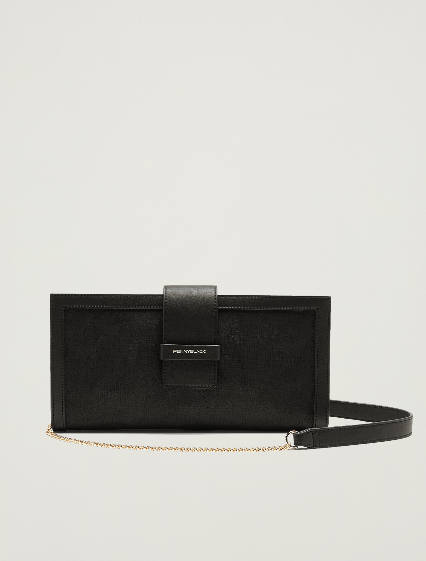 Lamé fabric clutch, black - Pennyblack Lamé fabric clutch - black - pennyblack