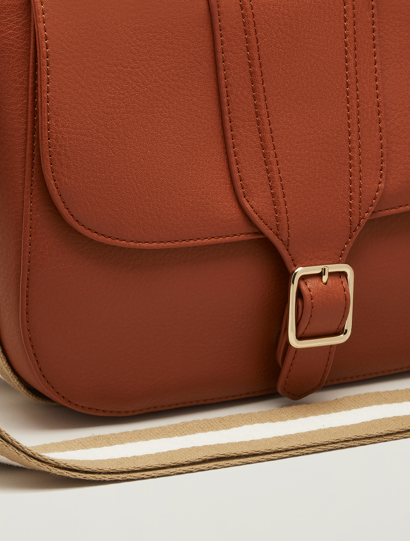 Messenger bag with striped ribbon, tan - Pennyblack Messenger bag with striped ribbon - tan - pennyblack