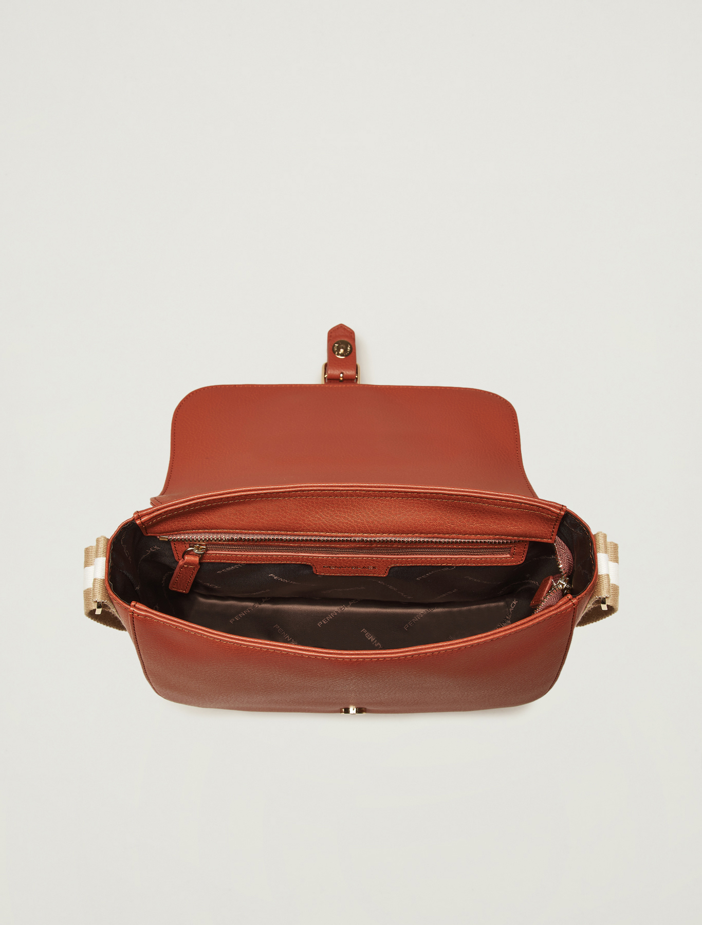 Messenger bag with striped ribbon, tan - Pennyblack Messenger bag with striped ribbon - tan - pennyblack