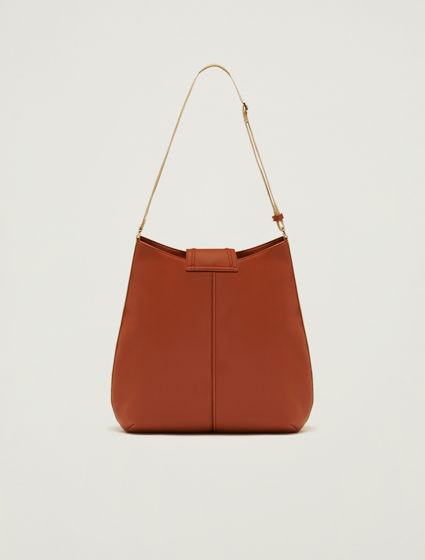 Hobo bag with striped ribbon, tan - Pennyblack Hobo bag with striped ribbon - tan - pennyblack