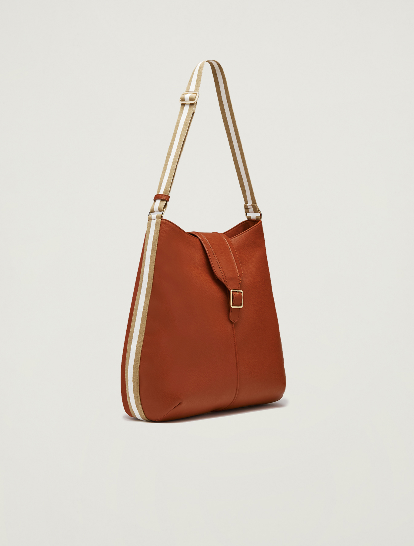 Hobo bag with striped ribbon, tan - Pennyblack Hobo bag with striped ribbon - tan - pennyblack