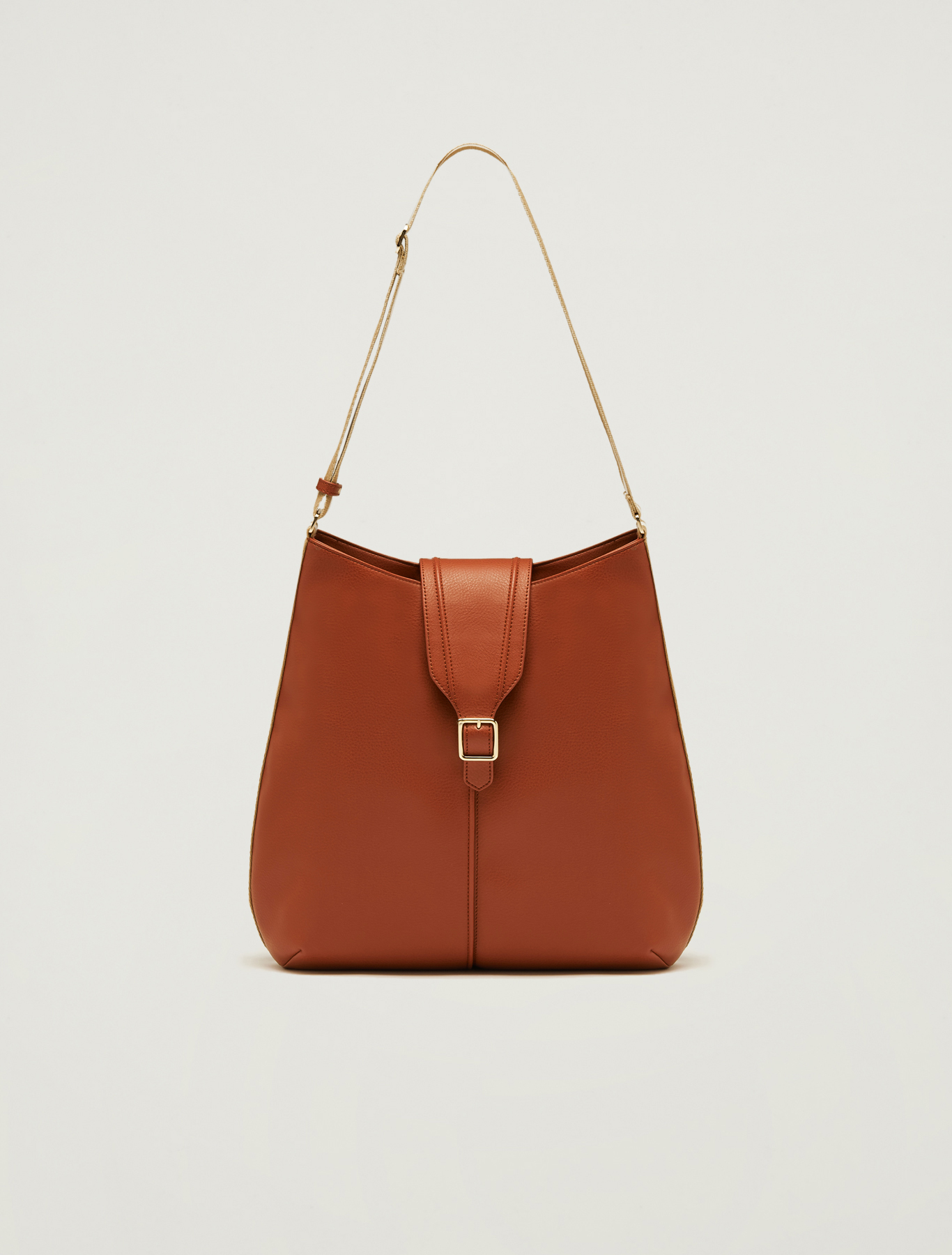 Hobo bag with striped ribbon, tan - Pennyblack Hobo bag with striped ribbon - tan - pennyblack