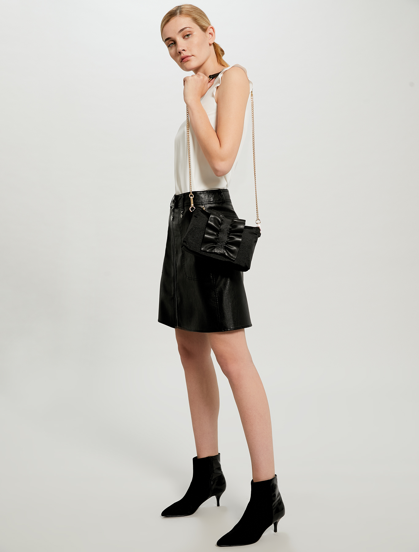Grosgrain mini bag with ruffle, black - Pennyblack Grosgrain mini bag with ruffle - black - pennyblack