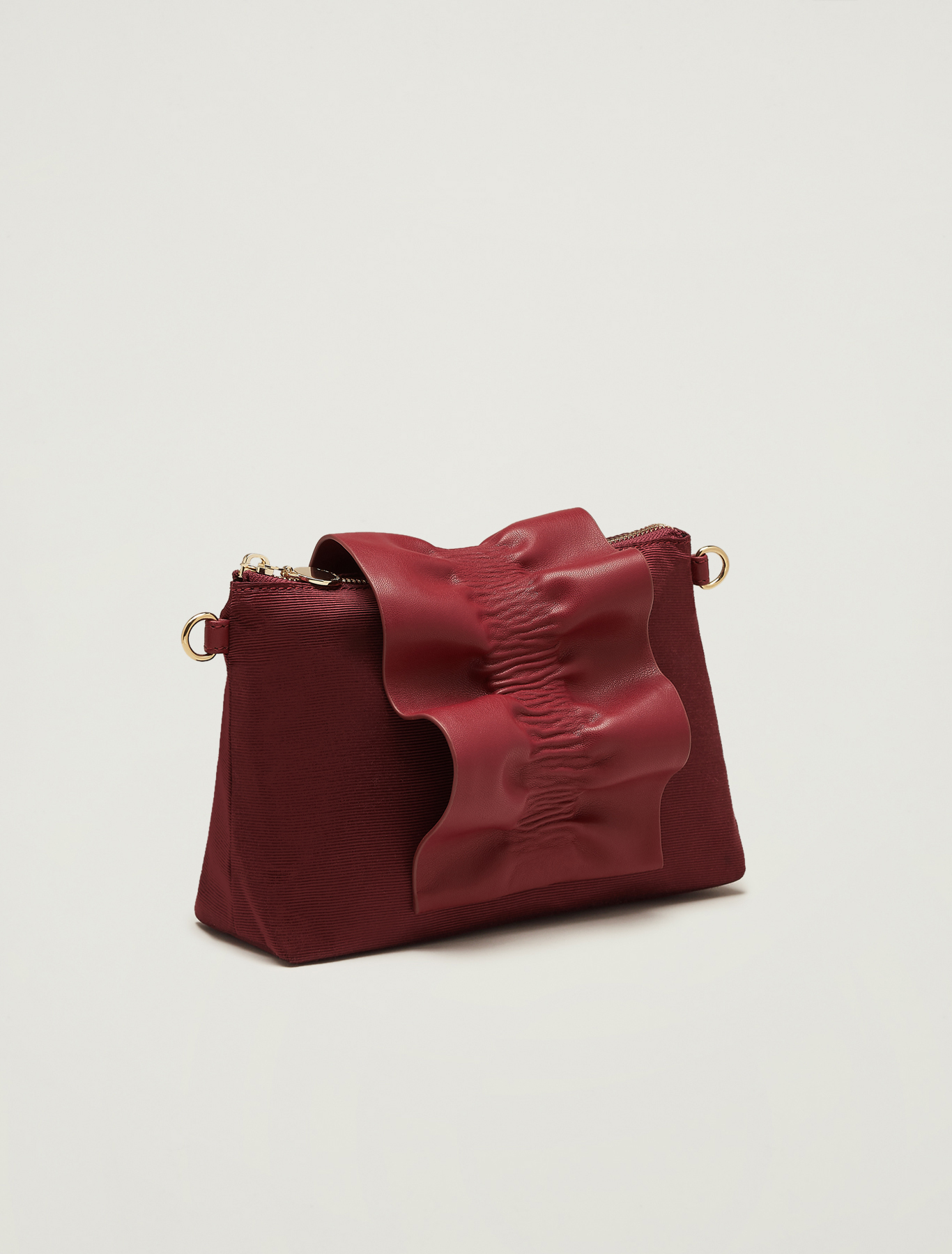 Grosgrain mini bag with ruffle, burgundy - Pennyblack Grosgrain mini bag with ruffle - burgundy - pennyblack
