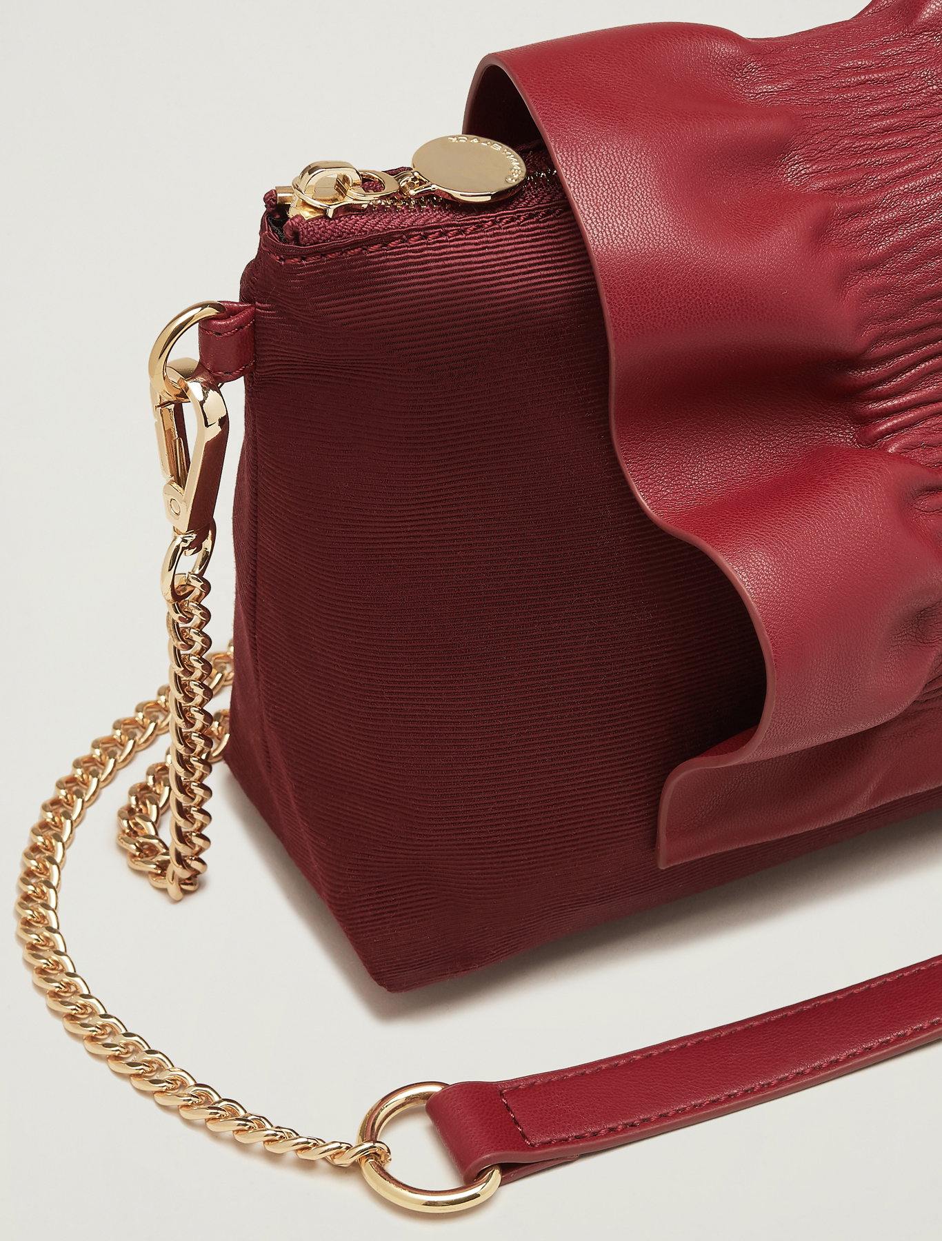 Grosgrain mini bag with ruffle, burgundy - Pennyblack Grosgrain mini bag with ruffle - burgundy - pennyblack