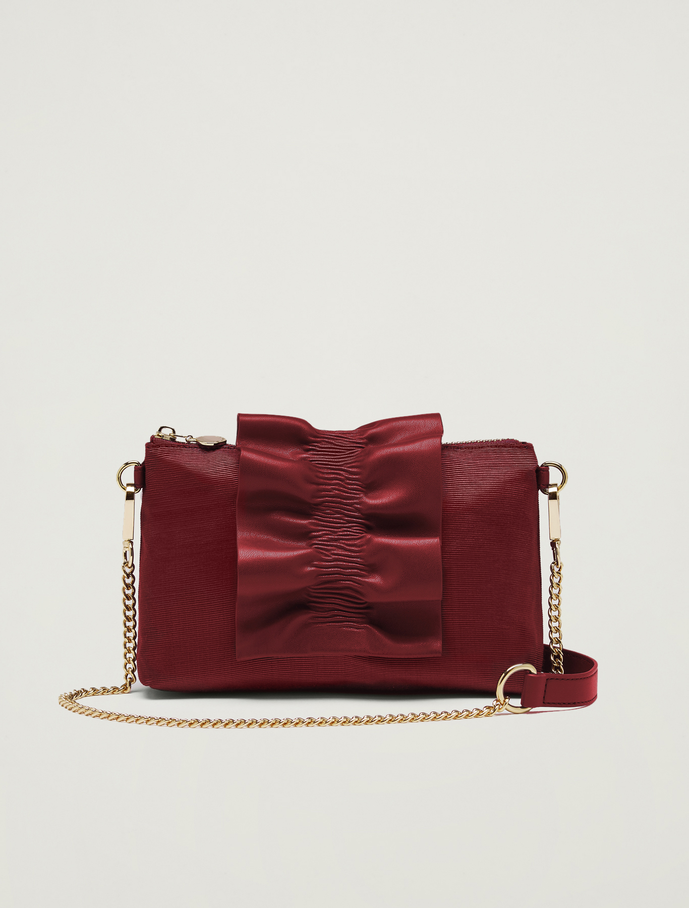 Grosgrain mini bag with ruffle, burgundy - Pennyblack Grosgrain mini bag with ruffle - burgundy - pennyblack